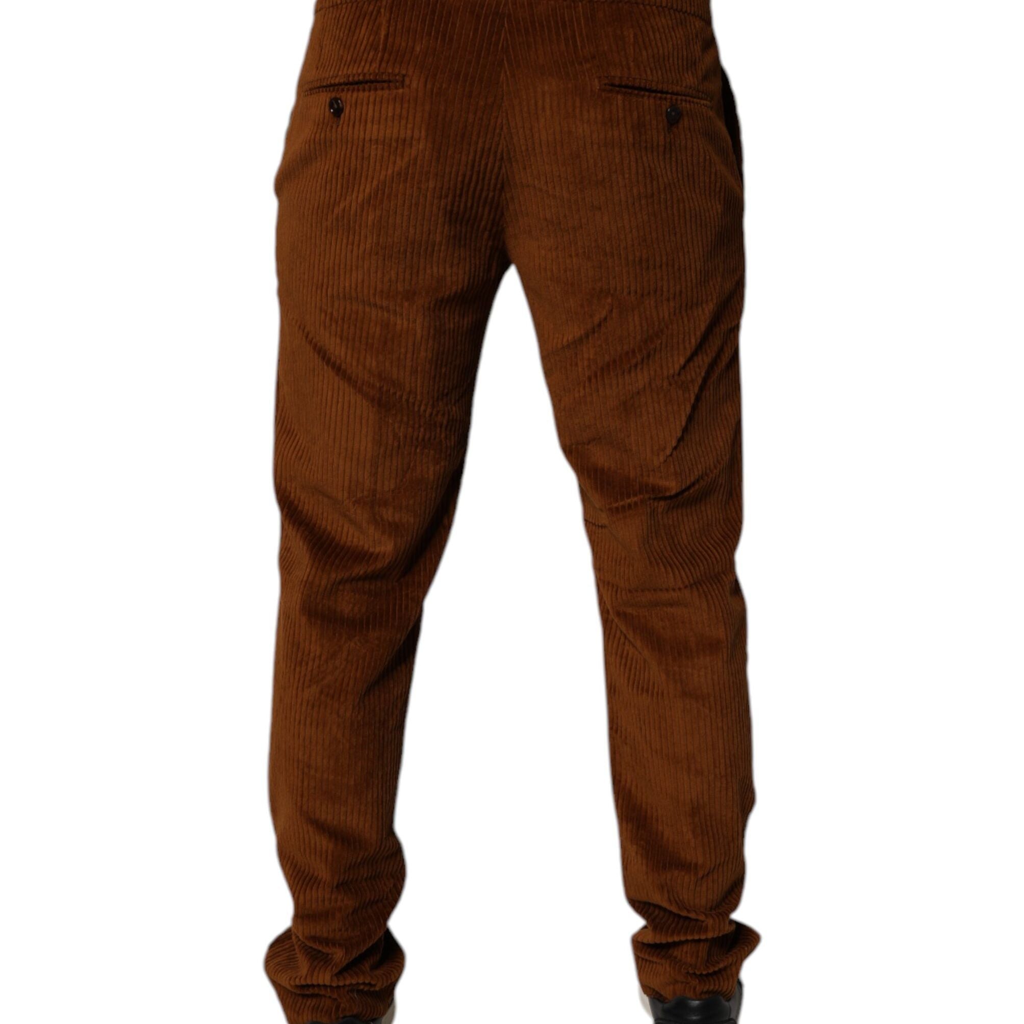 Dolce & Gabbana Dark Brown Corduroy Cotton Skinny Denim Jeans