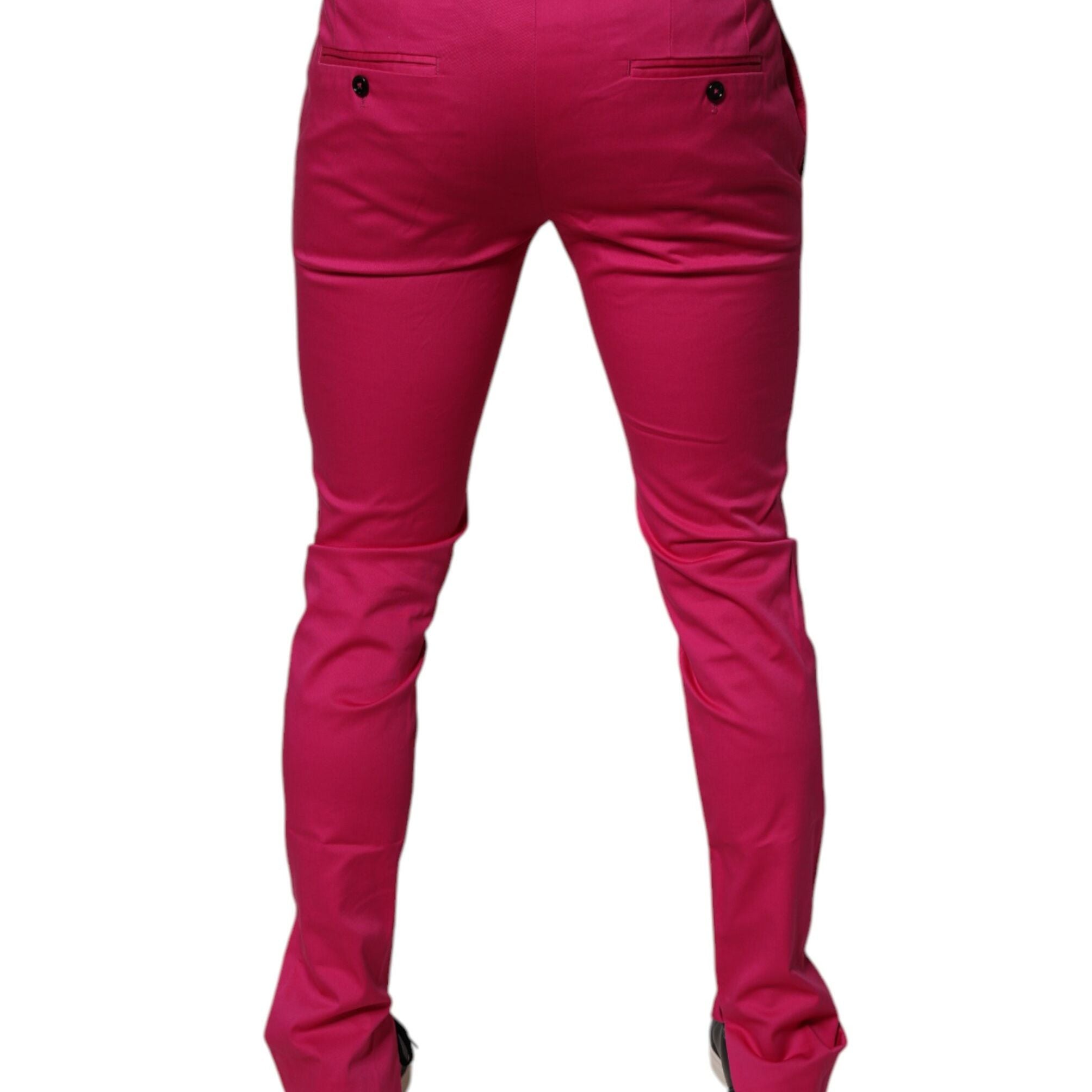 Dolce & Gabbana Pink Black Stripe Slim Fit Men Dress Pants