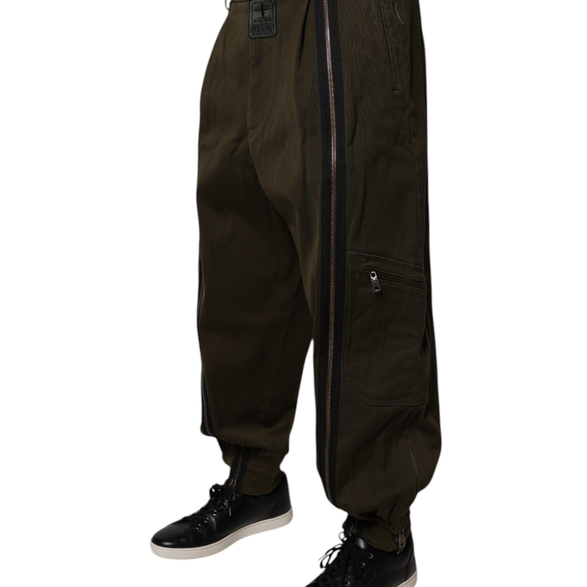 Dolce & Gabbana Dark Brown Cotton Jogger Cargo Pants
