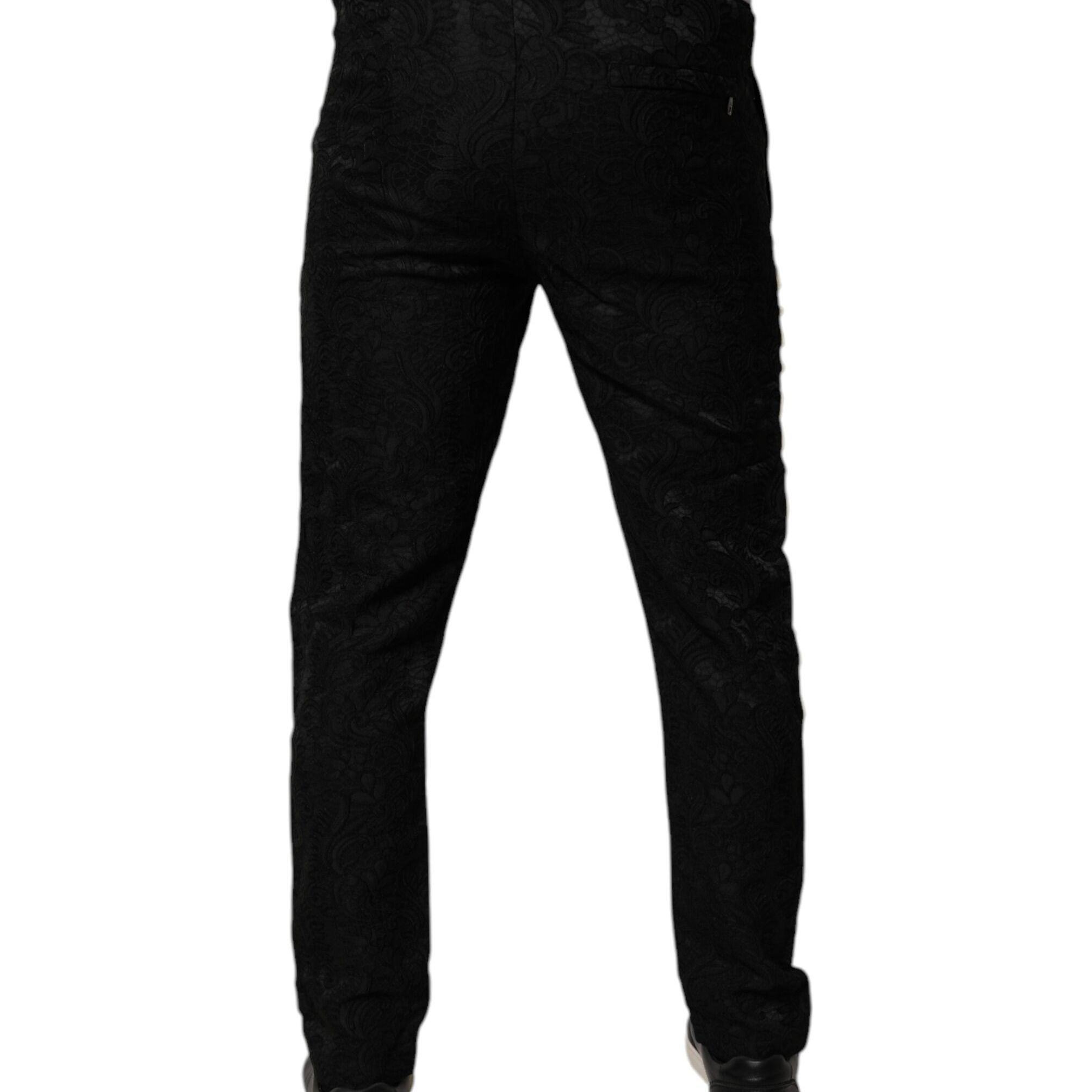 Dolce & Gabbana Black Mid Waist Jogger Men Sweatpants Pants