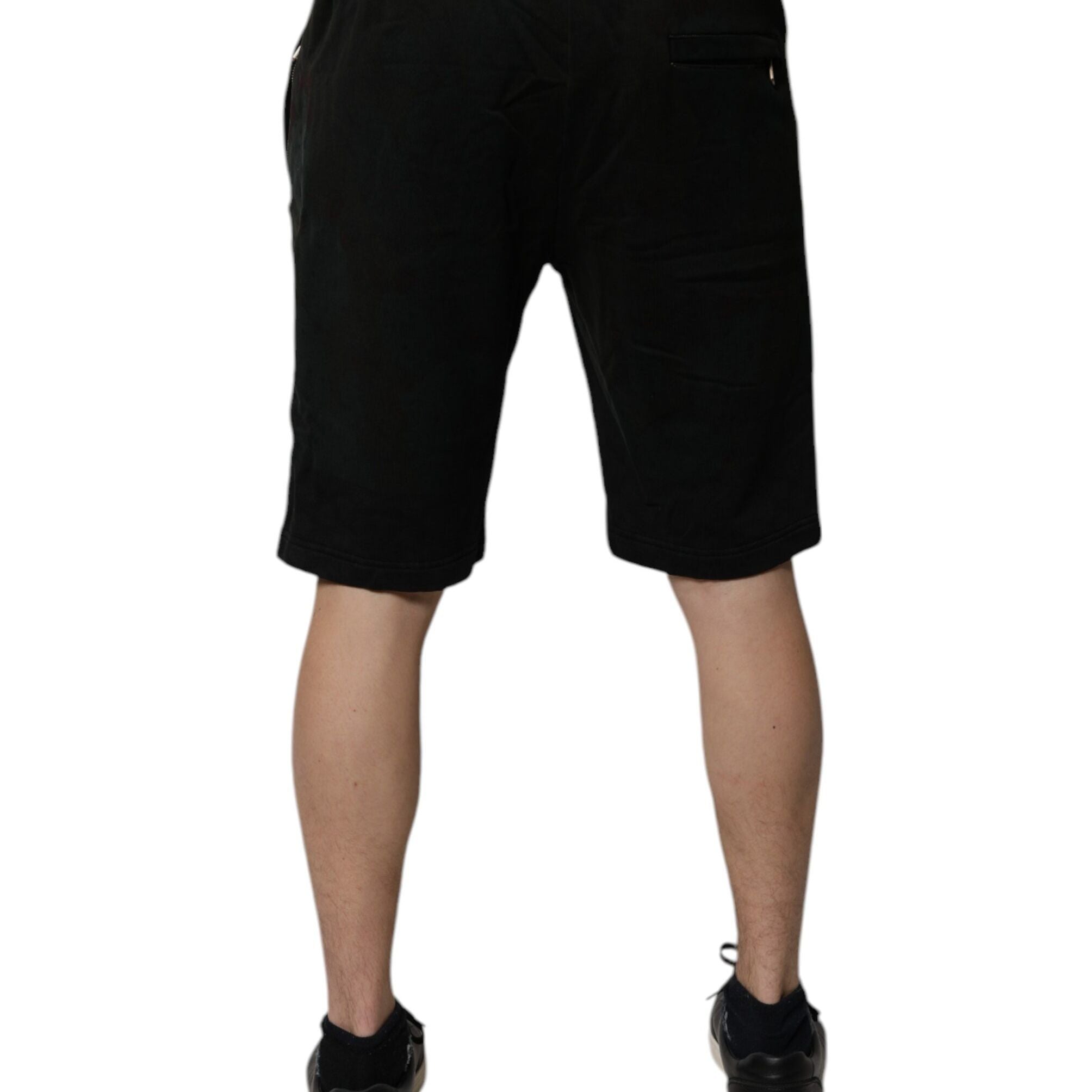 Dolce & Gabbana Black Cotton Sweatshorts Men Bermuda Shorts