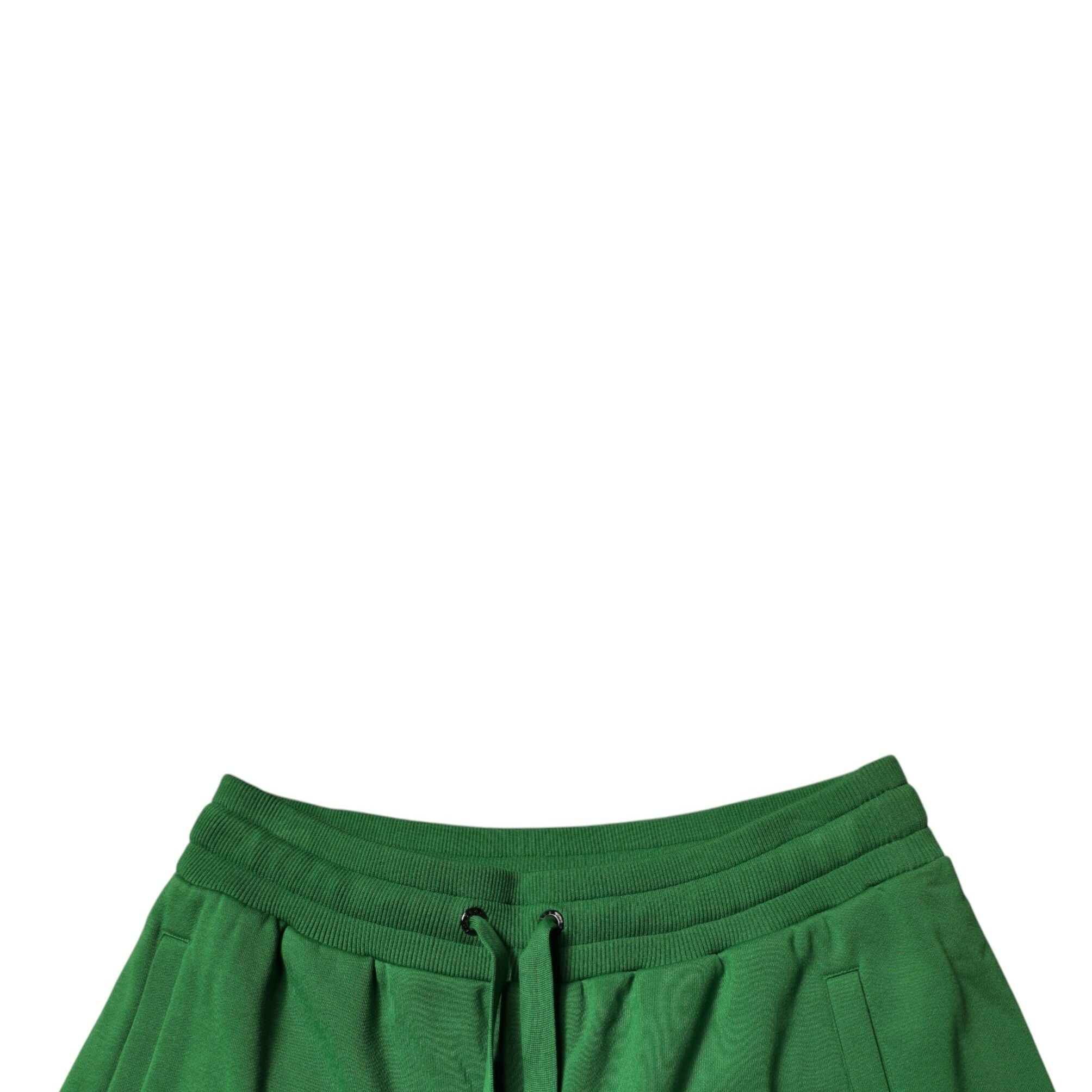 Dolce & Gabbana Green Cotton Men Sweatshorts Bermuda Shorts