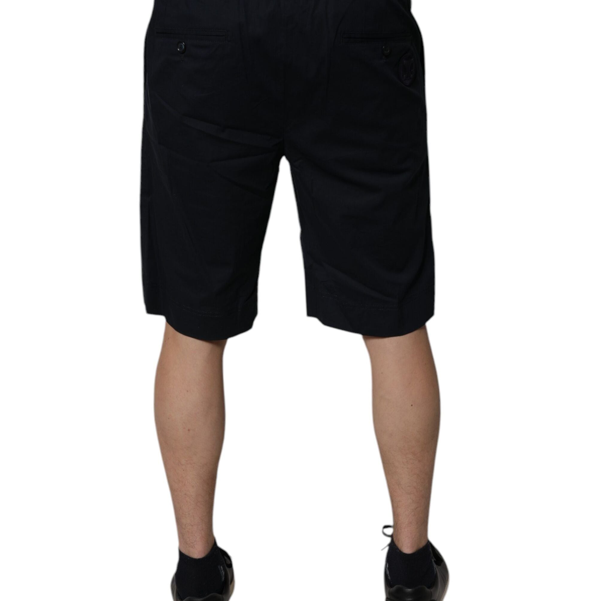 Dolce & Gabbana Black Cotton Sweatshorts Men Bermuda Shorts