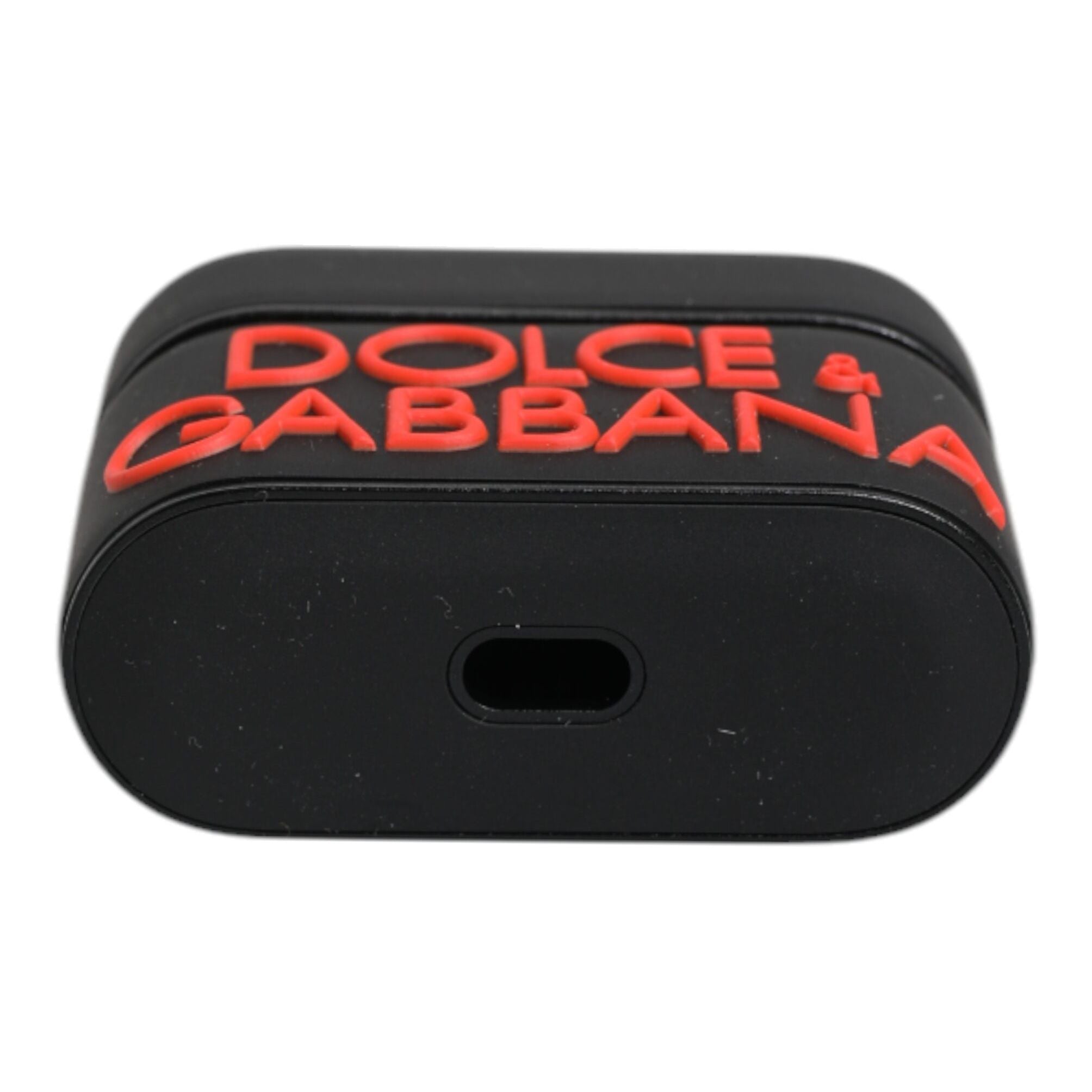 Dolce & Gabbana Black Orange Silicone Embossed Logo Airpods Case