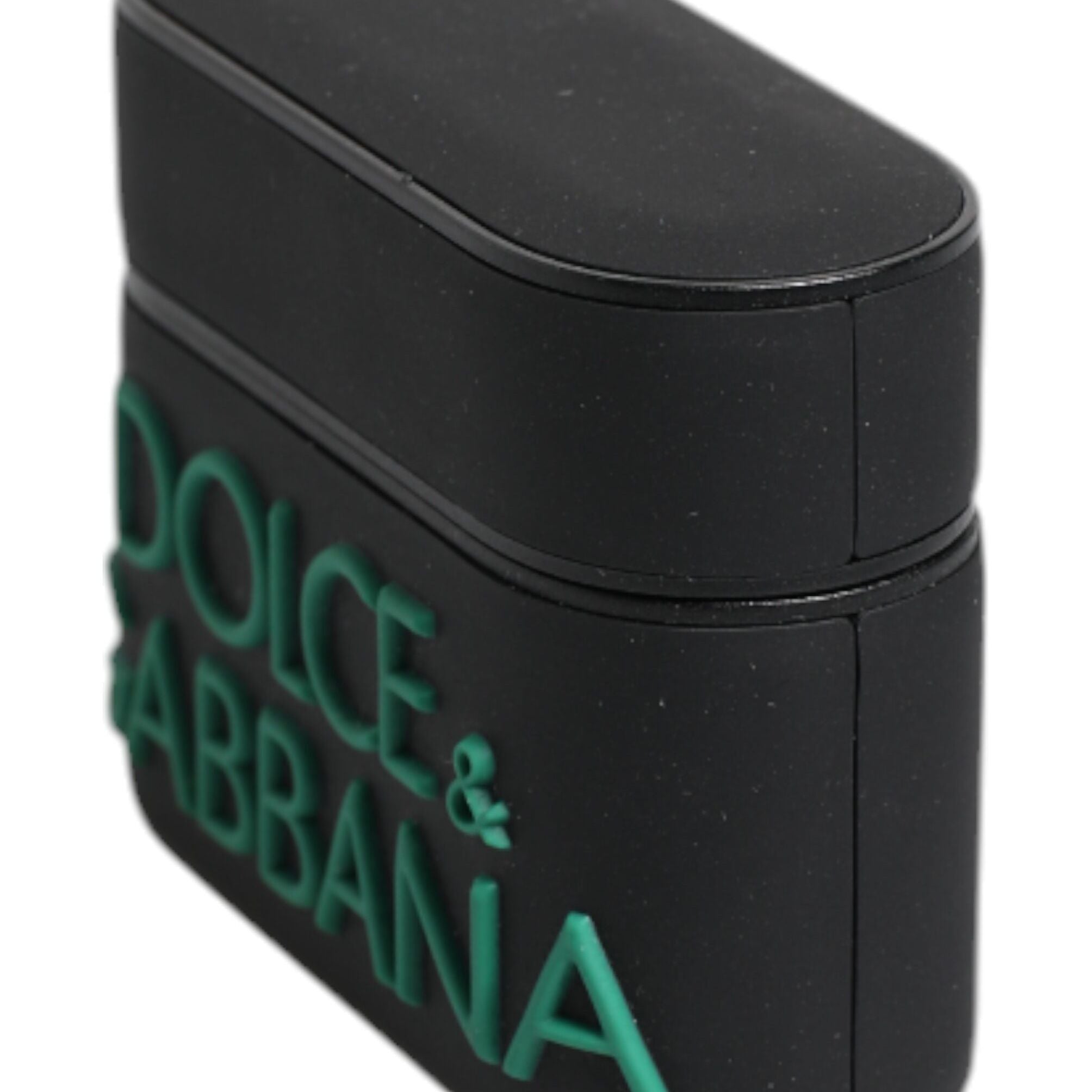 Dolce & Gabbana Black Orange Silicone Embossed Logo Airpods Case