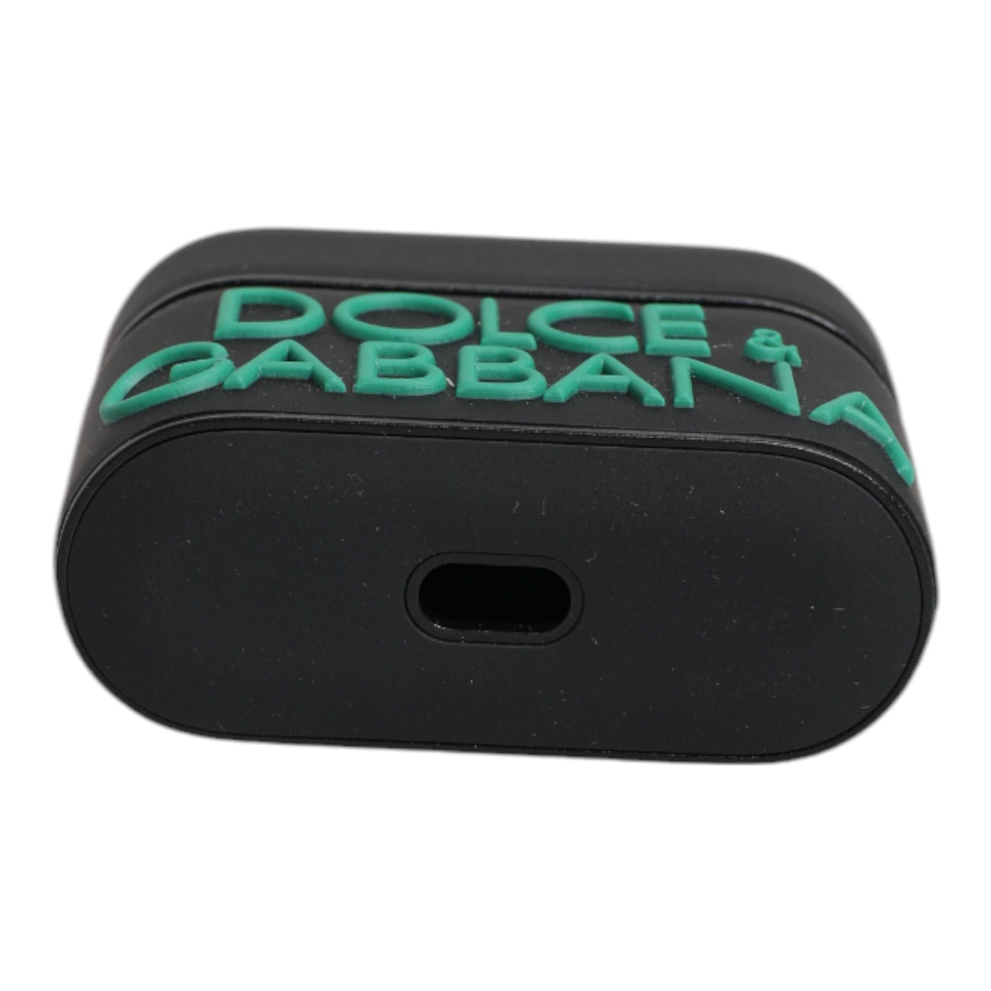 Dolce & Gabbana Black Orange Silicone Embossed Logo Airpods Case