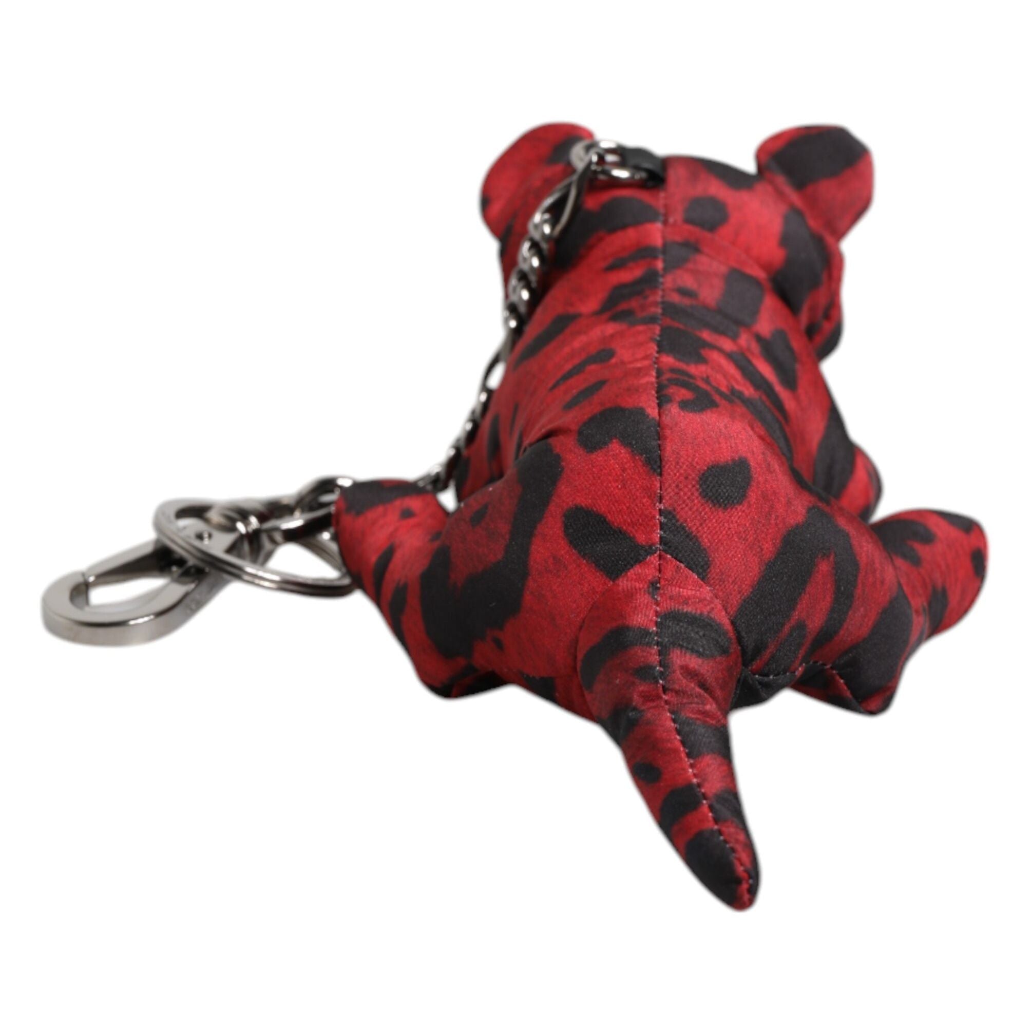 Dolce & Gabbana Red Black Polyester Animal Silhouette Keychain Keyring