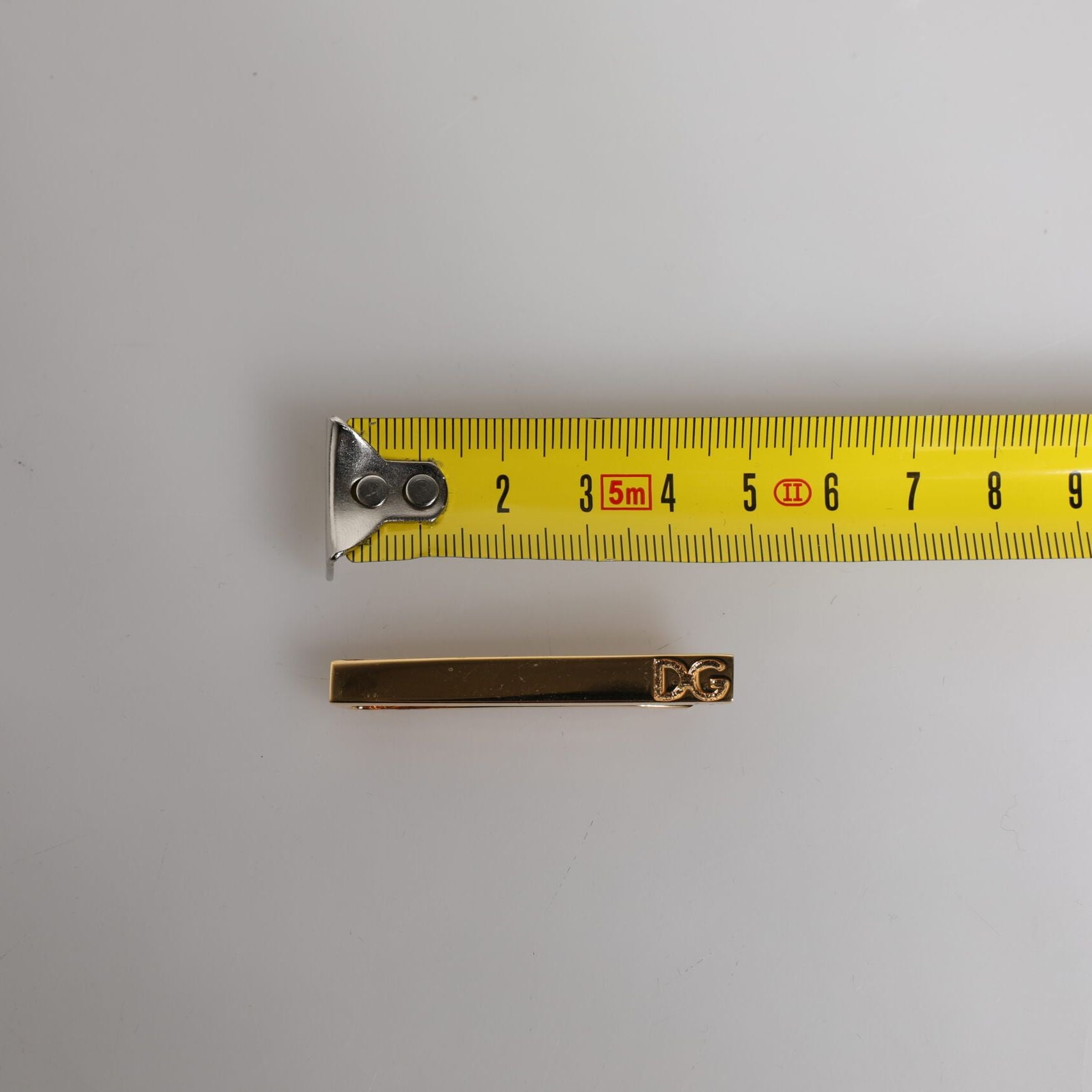 Dolce & Gabbana Gold Tone Brass Logo Branded Tie Clip Bar