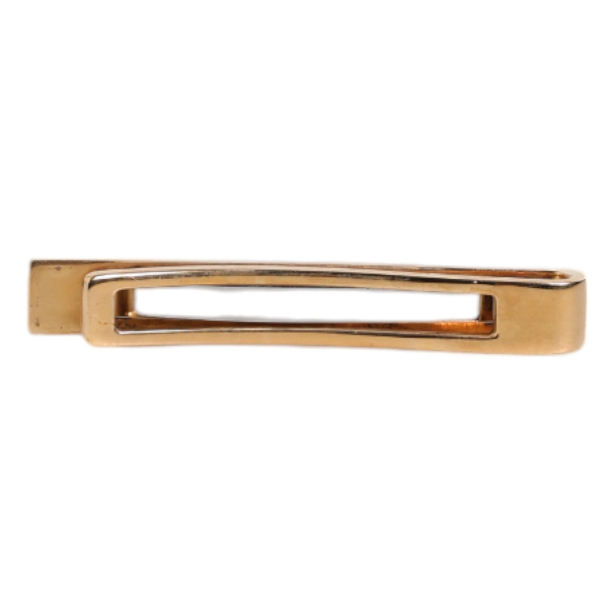 Dolce & Gabbana Black Sapphire Gold Tone Brass Tie Clip Bar