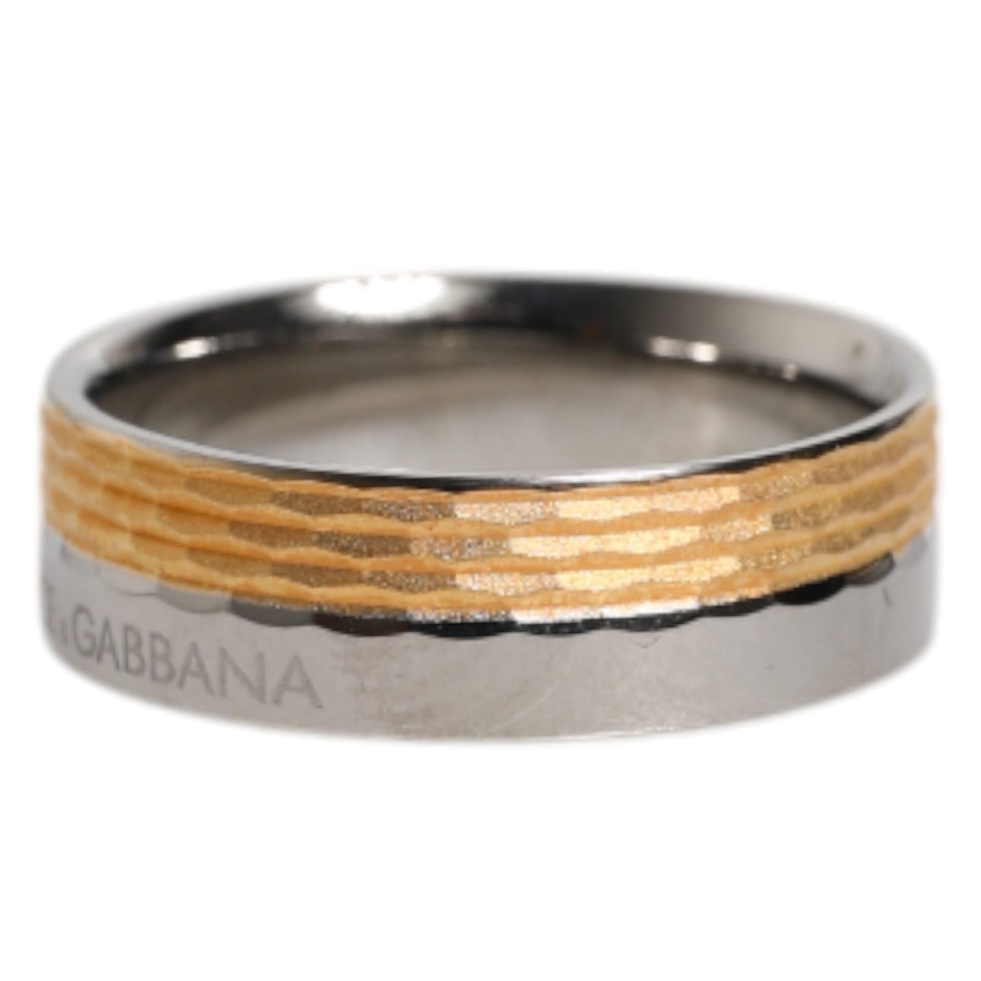 Dolce & Gabbana Gold Silver Tone Real Brass DG Logo Ring