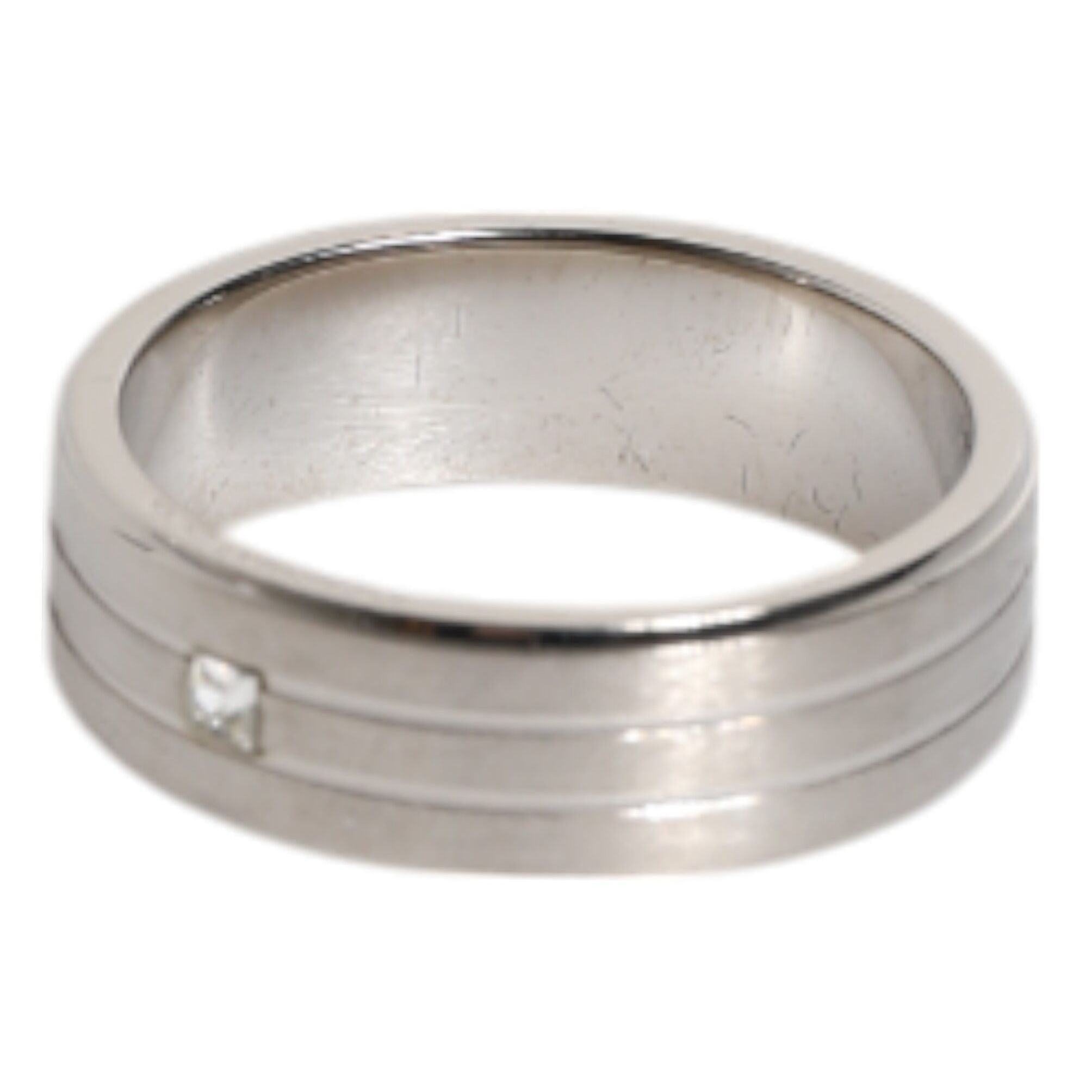 Dolce & Gabbana Silver Tone Brass Clear Crystal DG Logo Ring