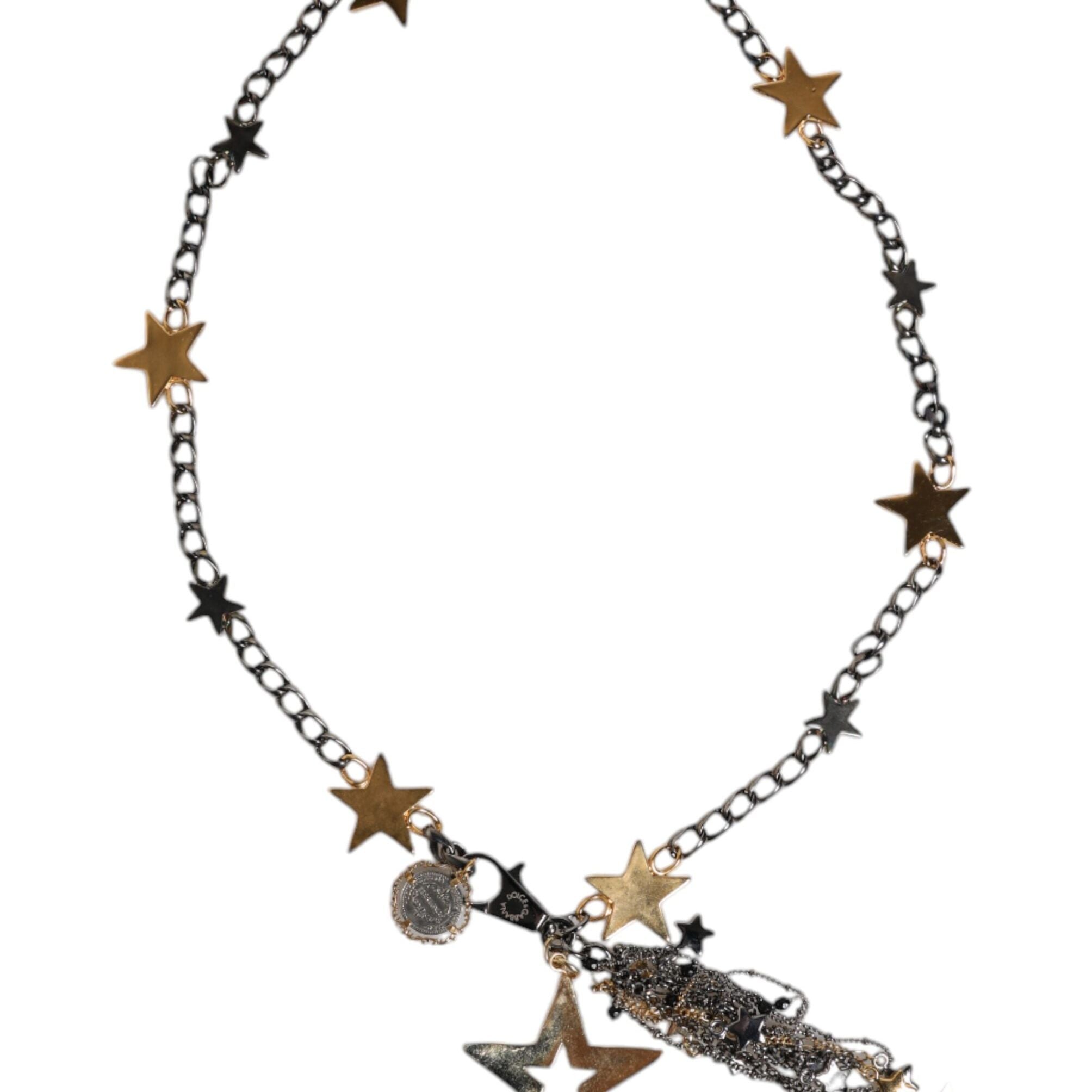 Dolce & Gabbana Silver Gold Brass Embellished Waist Chain Belt