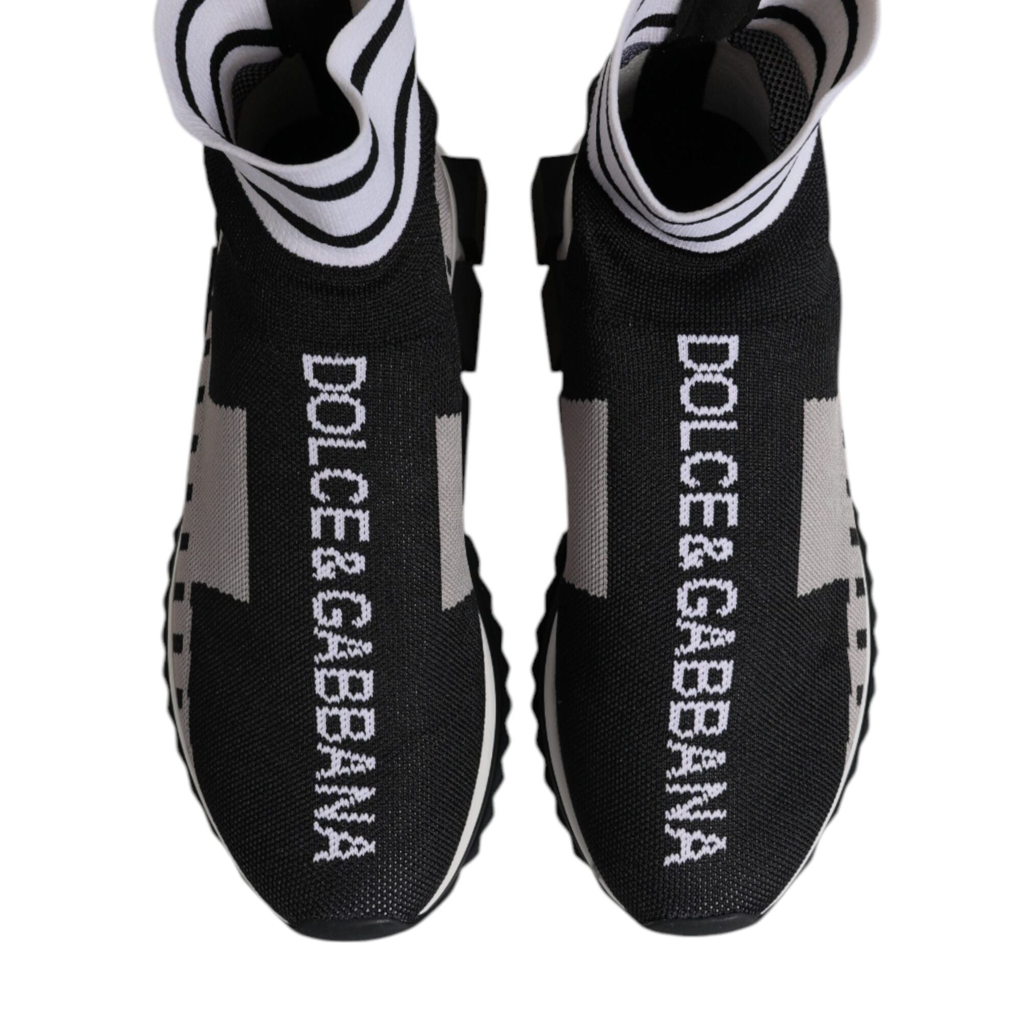 Dolce & Gabbana Black Gray Sorrento Socks Women Sneakers Shoes