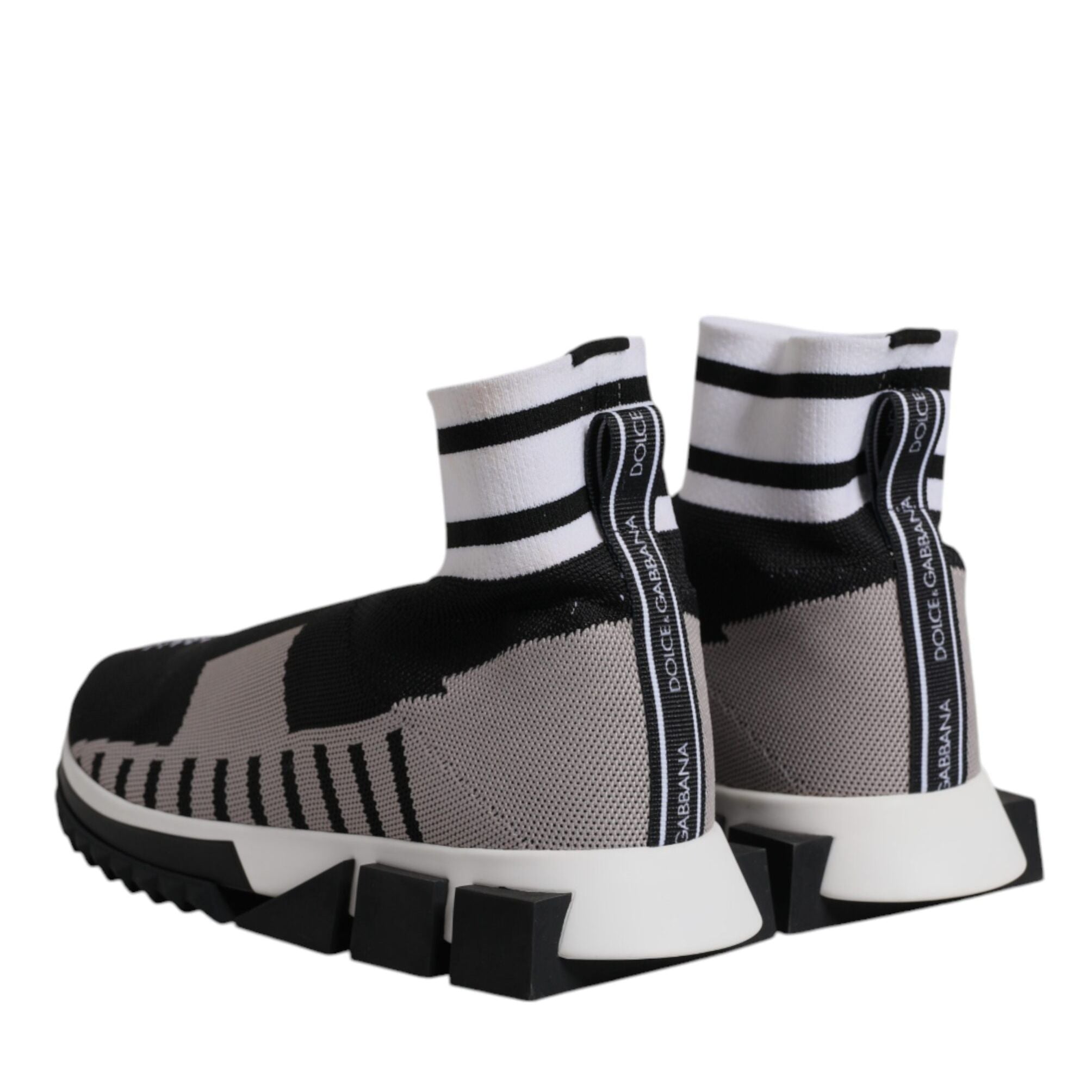 Dolce & Gabbana Black Gray Sorrento Socks Women Sneakers Shoes