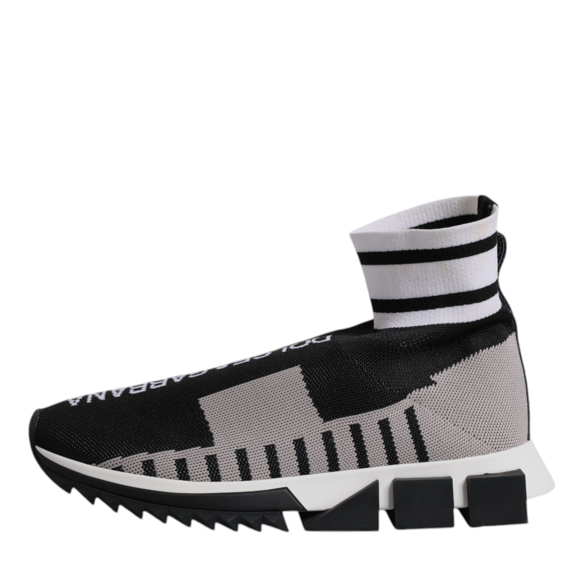 Dolce & Gabbana Black Gray Sorrento Socks Women Sneakers Shoes