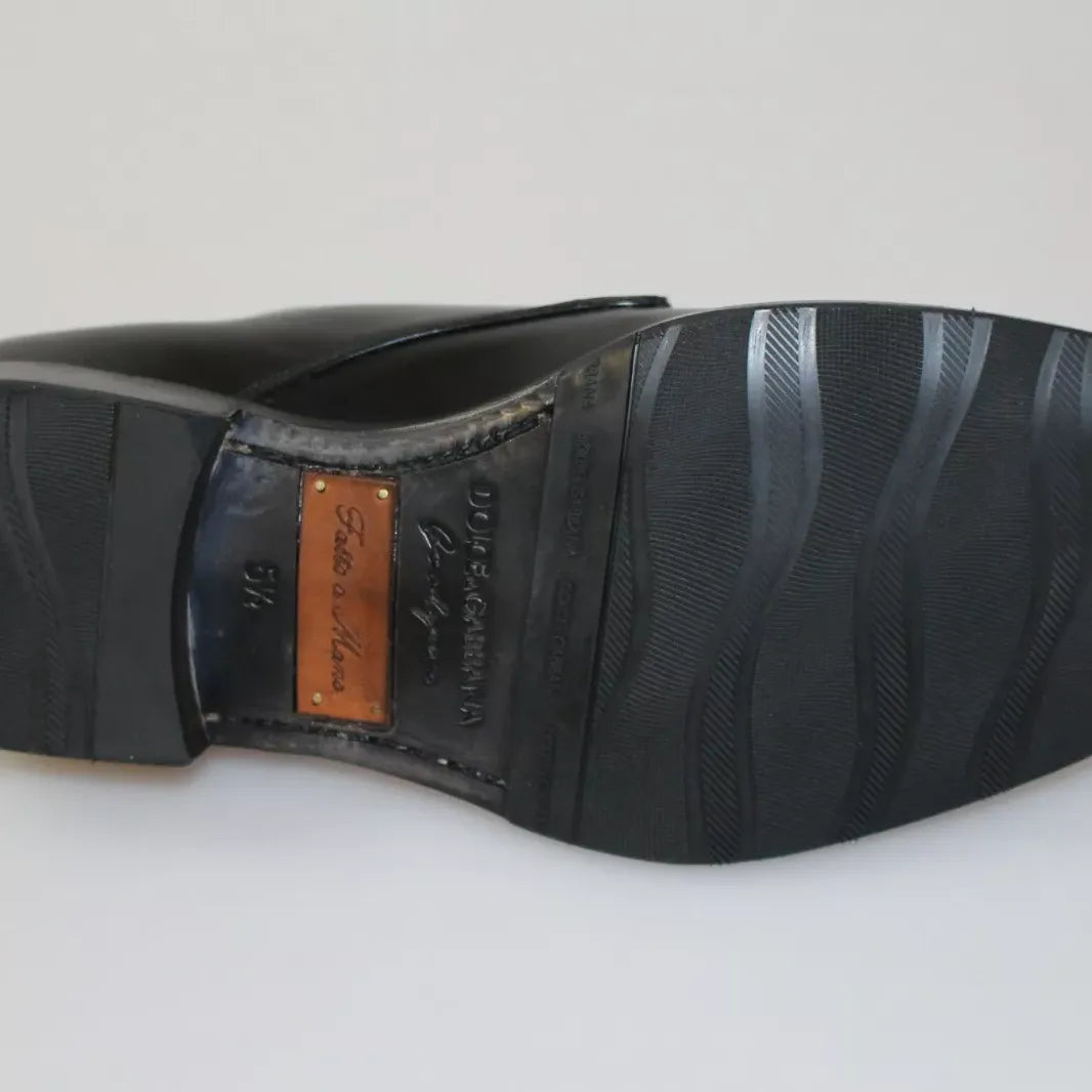Dolce & Gabbana Black Leather SARTORIA Hand Made Shoes