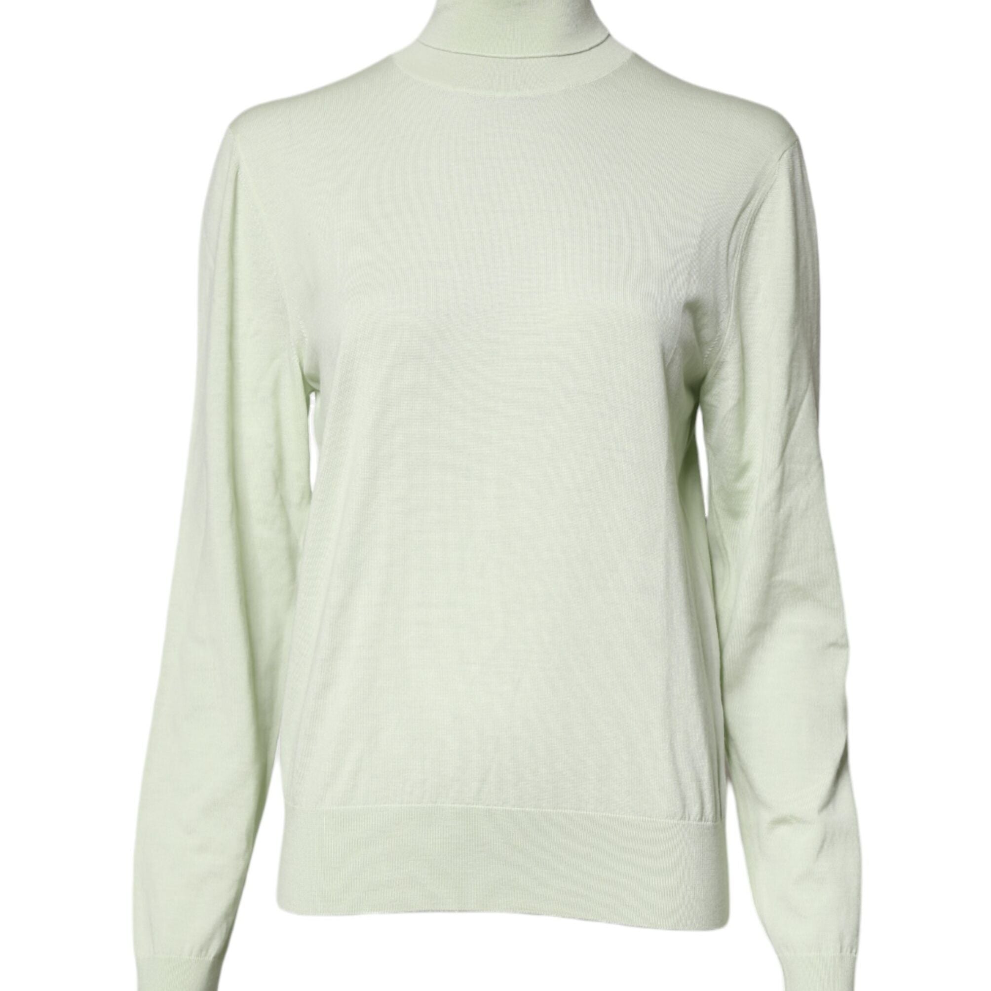 Dolce & Gabbana Light Green Wool Turtleneck Pullover Sweater
