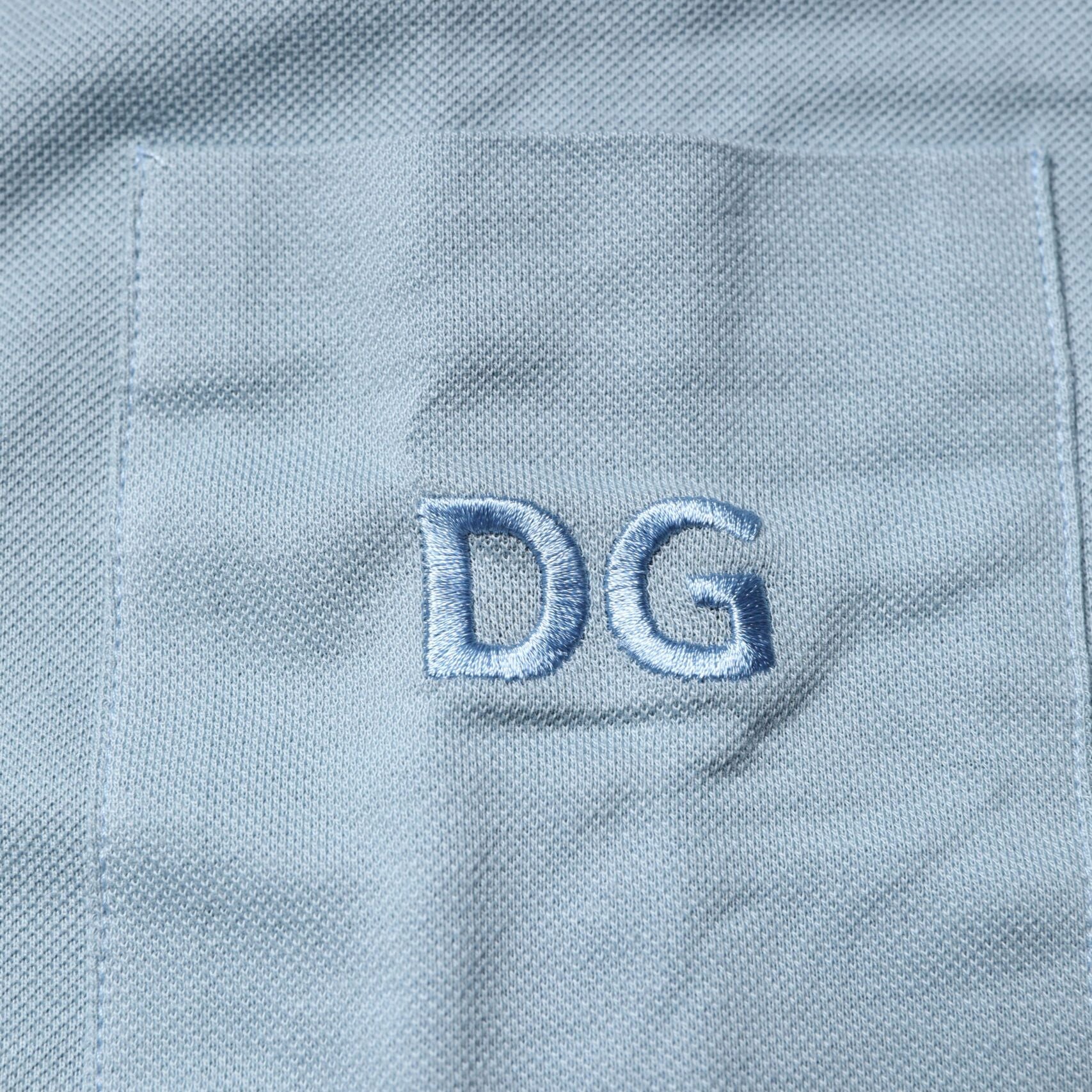 Dolce & Gabbana Blue Cotton Button Down Casual Men Polo Shirt