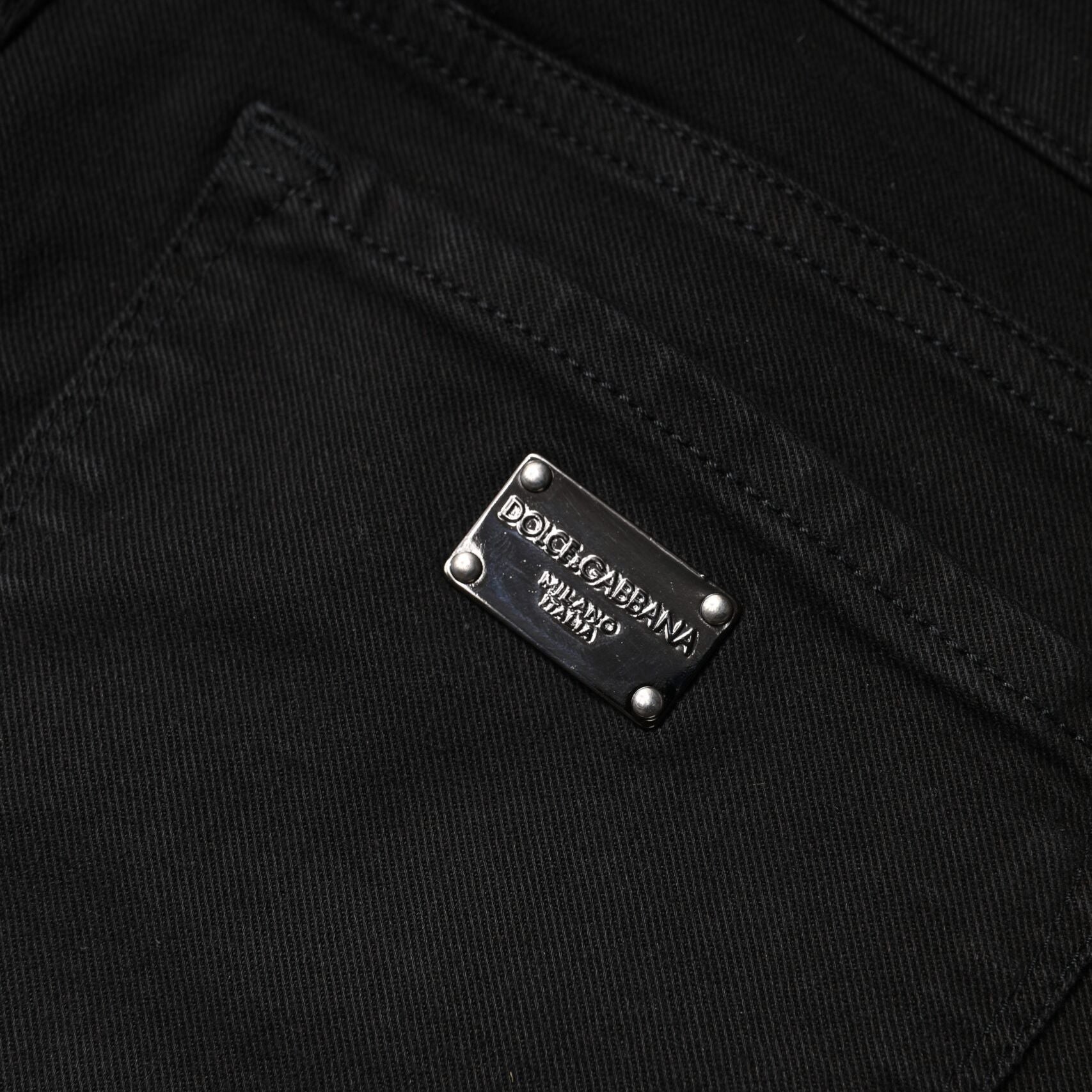 Dolce & Gabbana Black Cotton Mid Waisted Skinny Denim Jeans