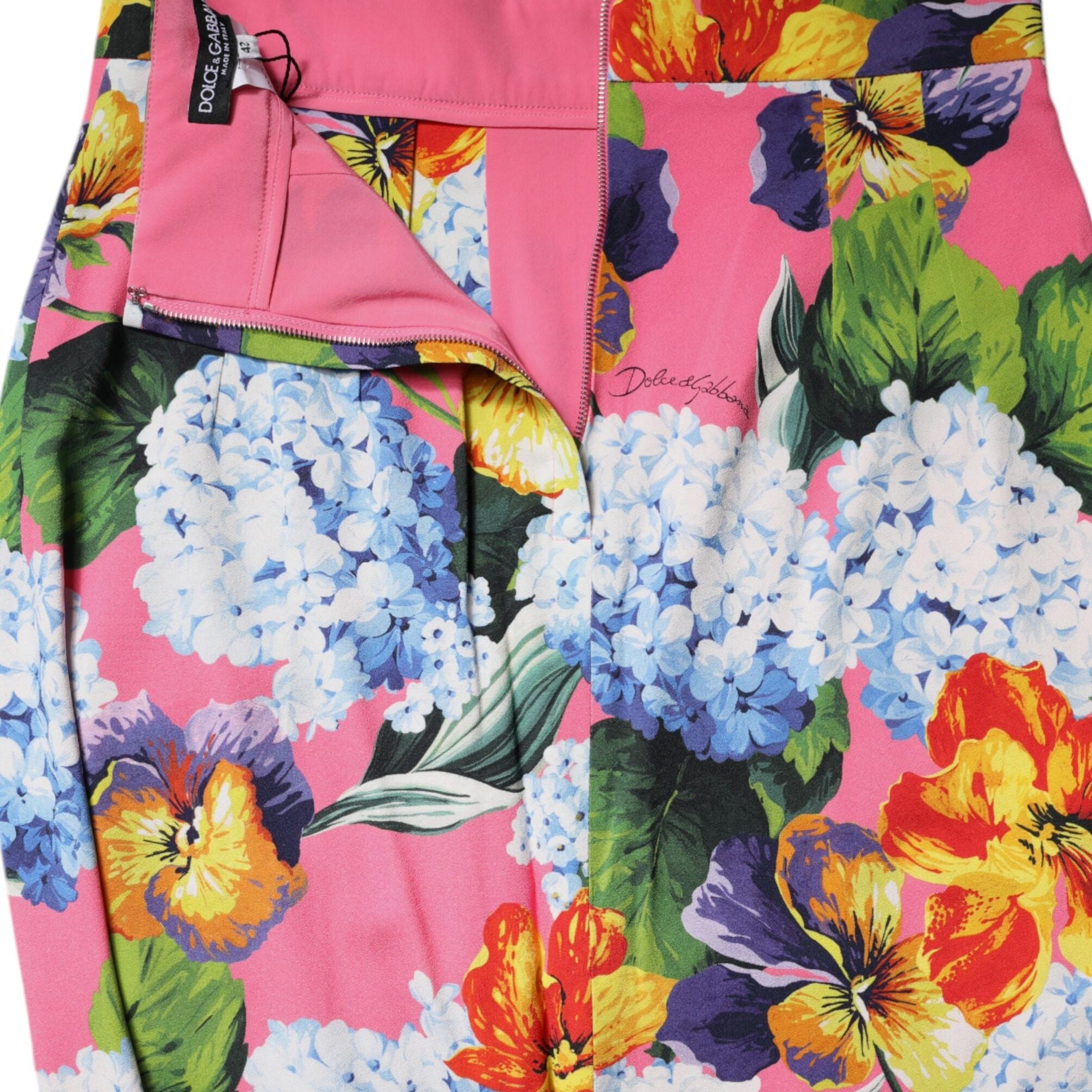 Dolce & Gabbana Multicolor Floral High Waist Midi Skirt