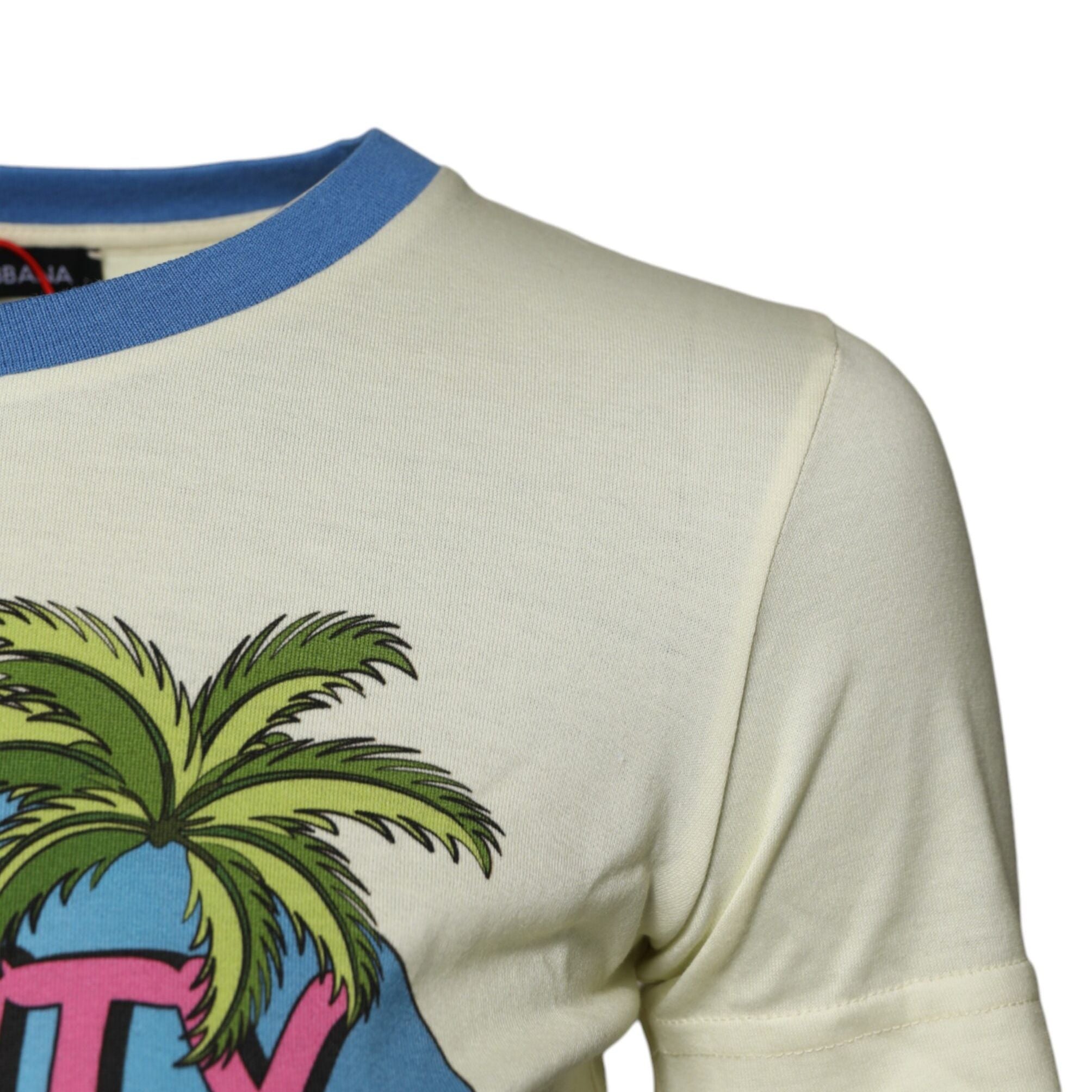 Dolce & Gabbana Light Yellow Cotton Short Sleeve T-shirt