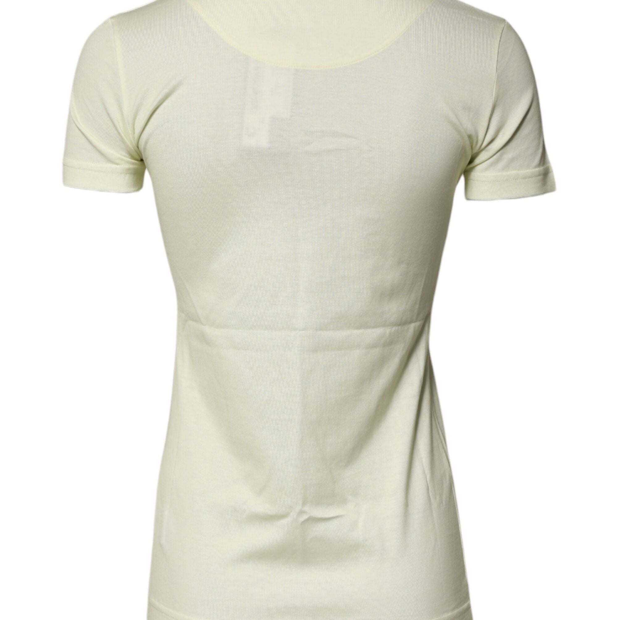 Dolce & Gabbana Light Yellow Cotton Short Sleeve T-shirt