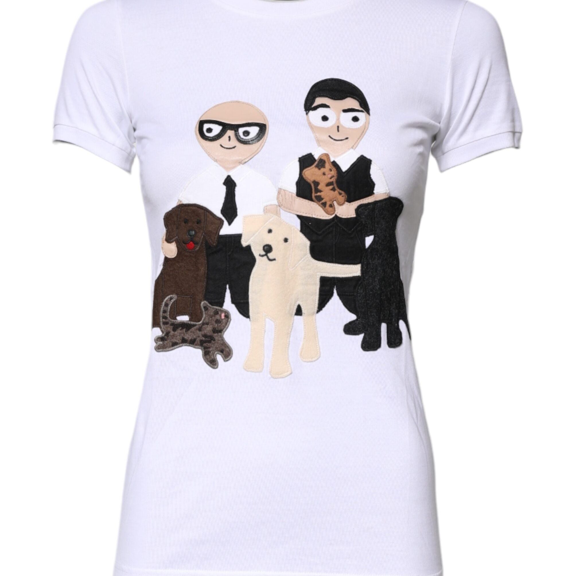 Dolce & Gabbana White Cotton #DGFAMILY Embroidery T-shirt