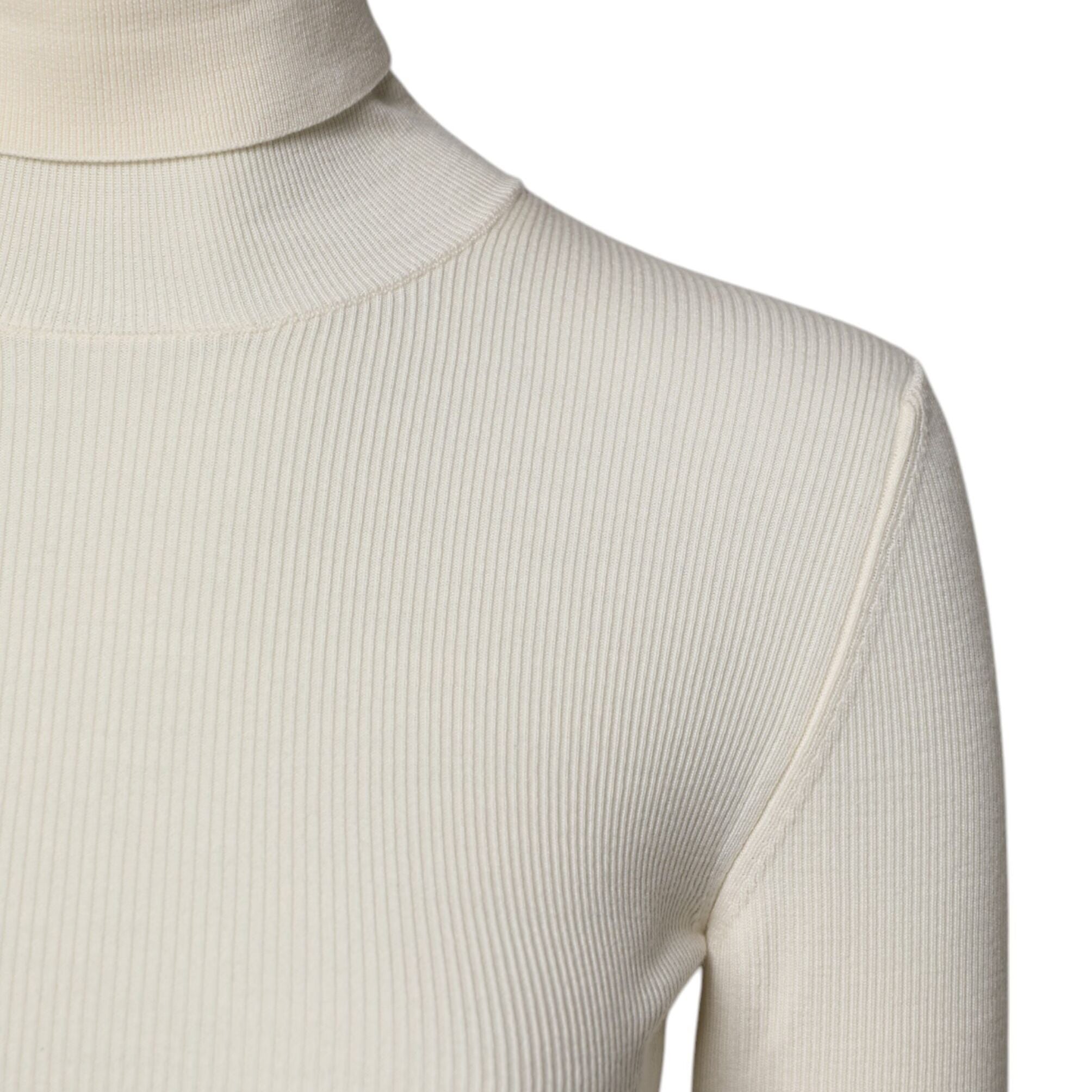 Dolce & Gabbana Cream Long Sleeves Turtleneck Slim Sweater