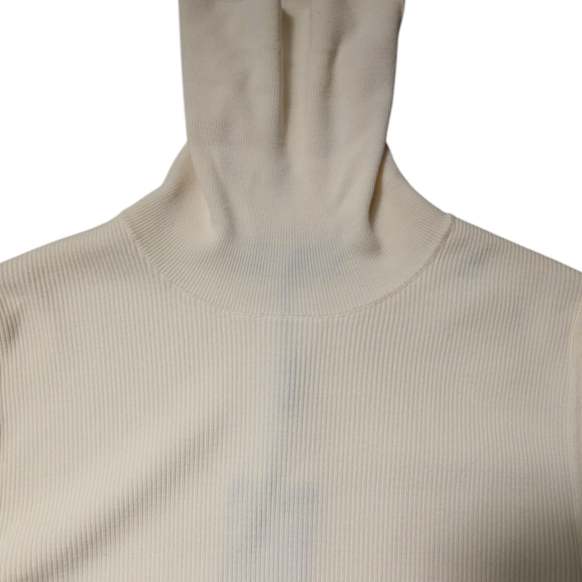 Dolce & Gabbana Cream Long Sleeves Turtleneck Slim Sweater