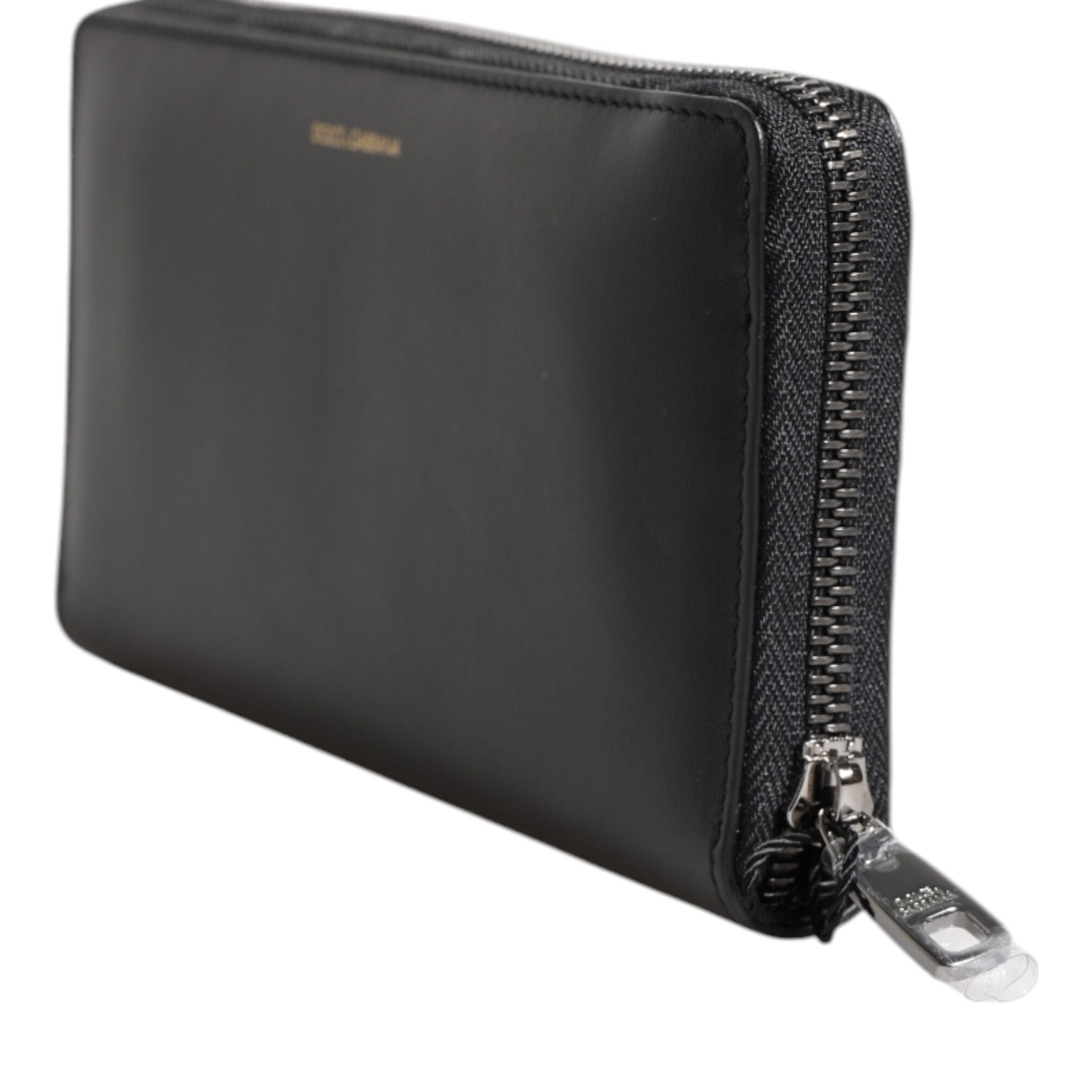 Dolce & Gabbana Black Blue Exotic Leather Embossed Continental Wallet