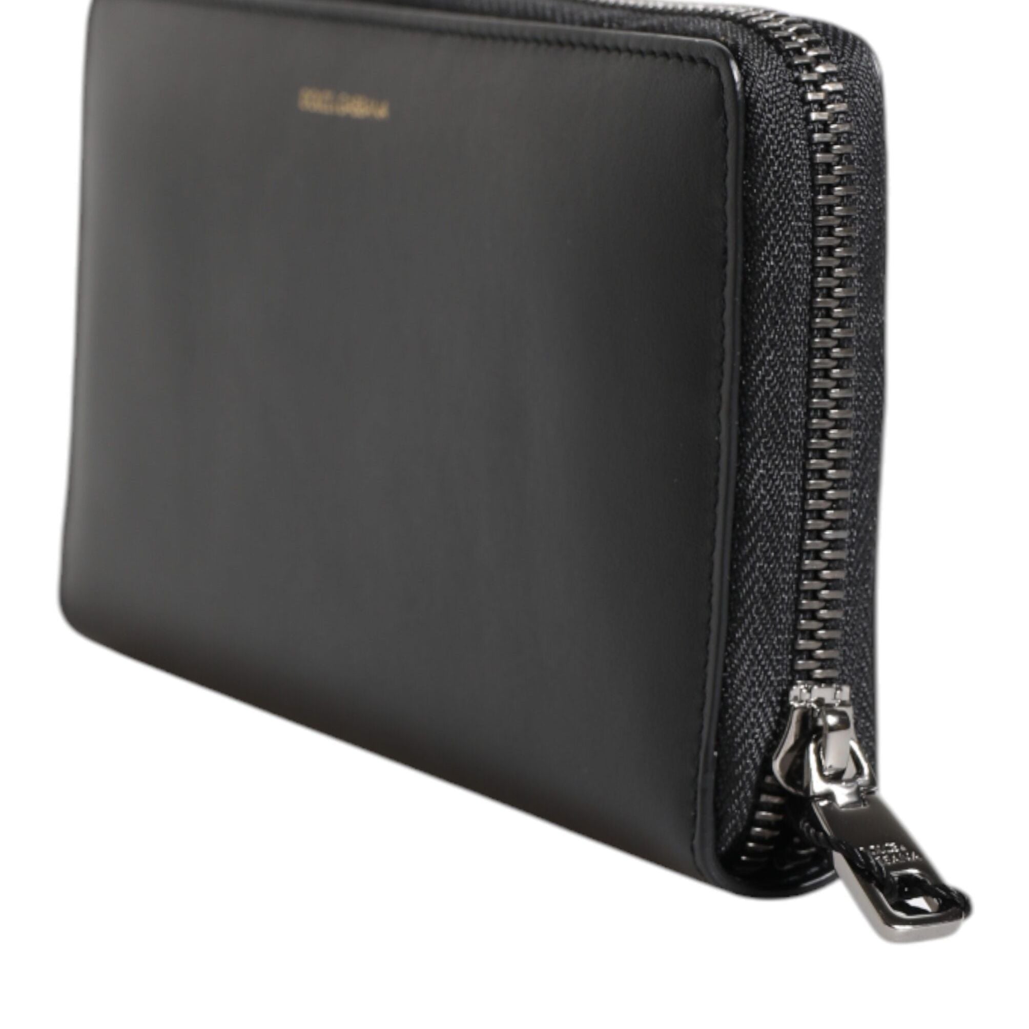 Dolce & Gabbana Black Blue Exotic Leather Embossed Continental Wallet