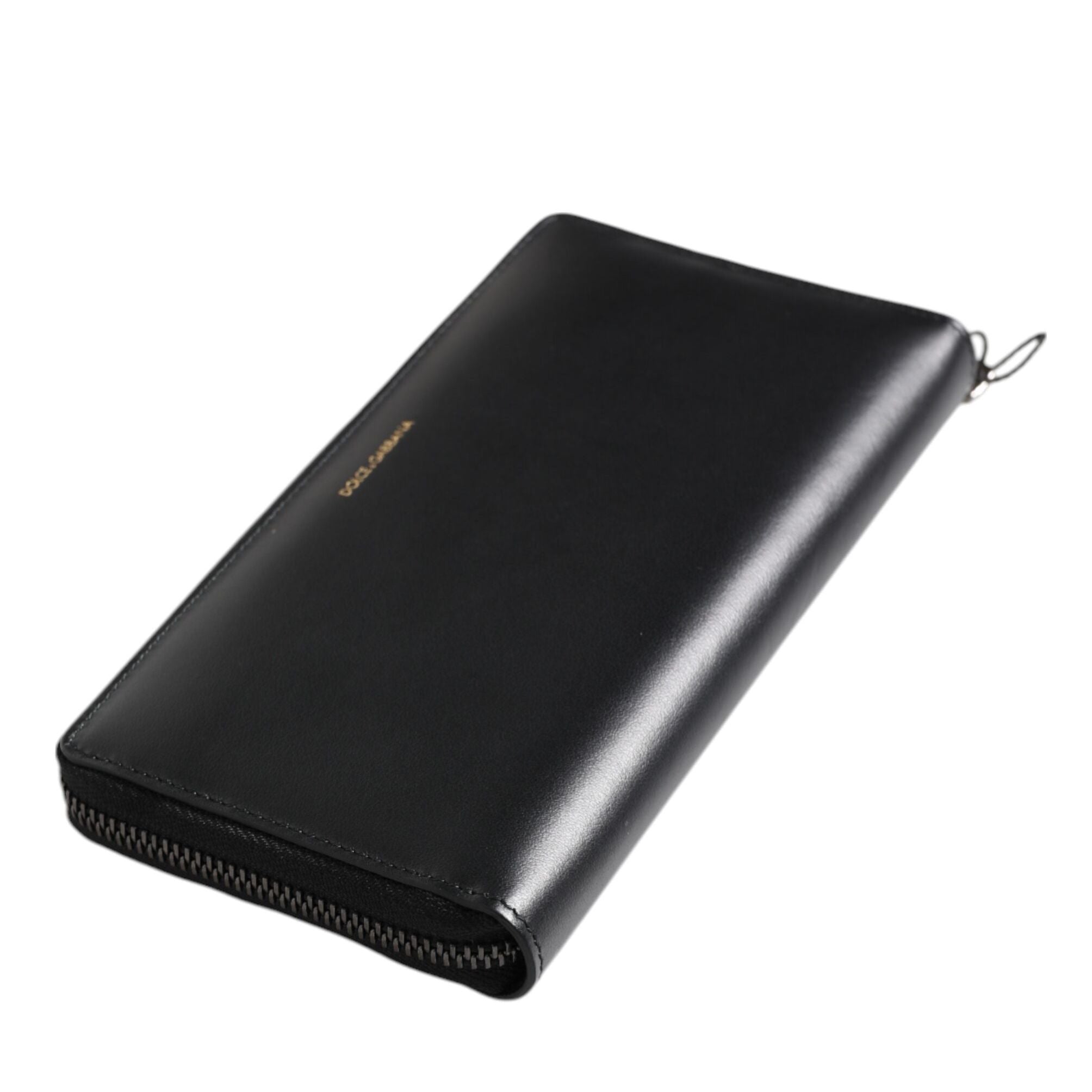 Dolce & Gabbana Black Blue Exotic Leather Embossed Continental Wallet