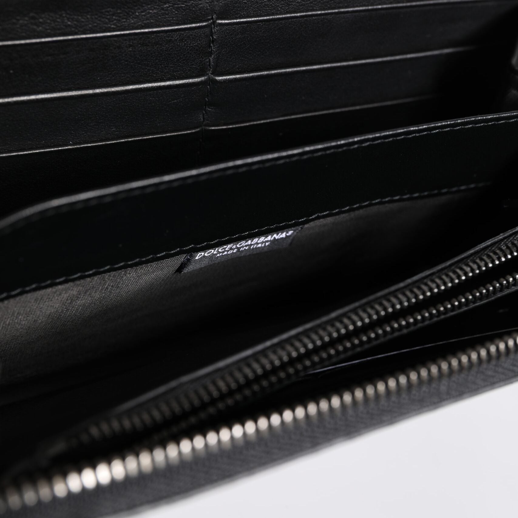 Dolce & Gabbana Black Blue Exotic Leather Embossed Continental Wallet