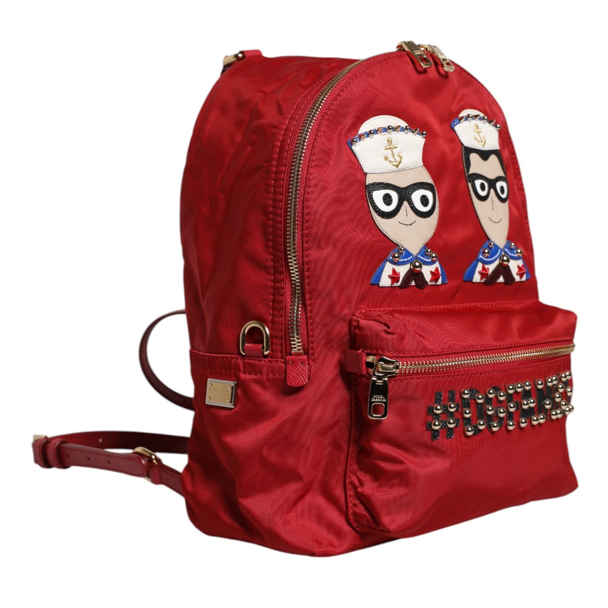 Dolce & Gabbana Red #DGFAMILY VULCANO Embellishment Backpack Bag