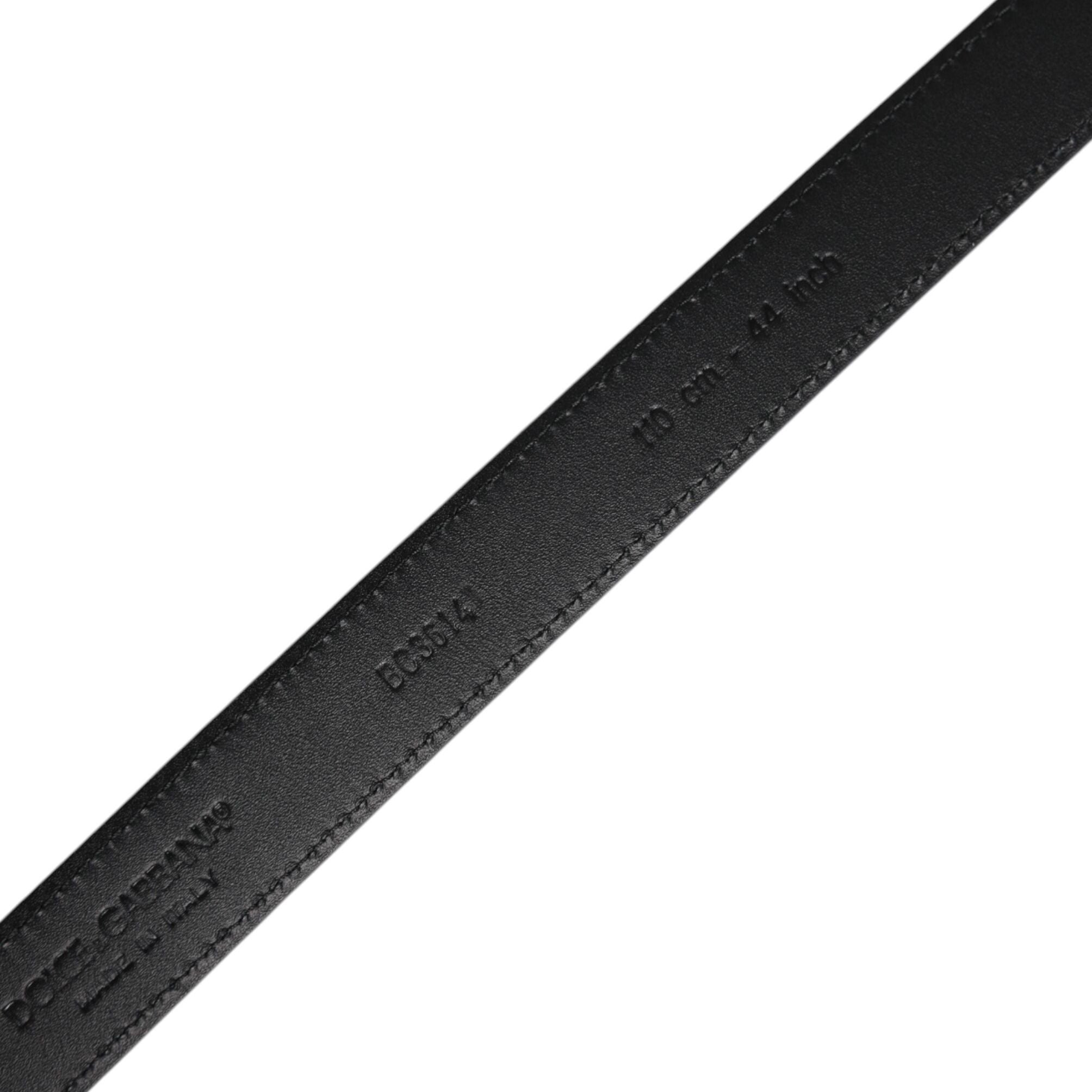 Dolce & Gabbana Black Goat Leather Metal Buckle Classic Belt