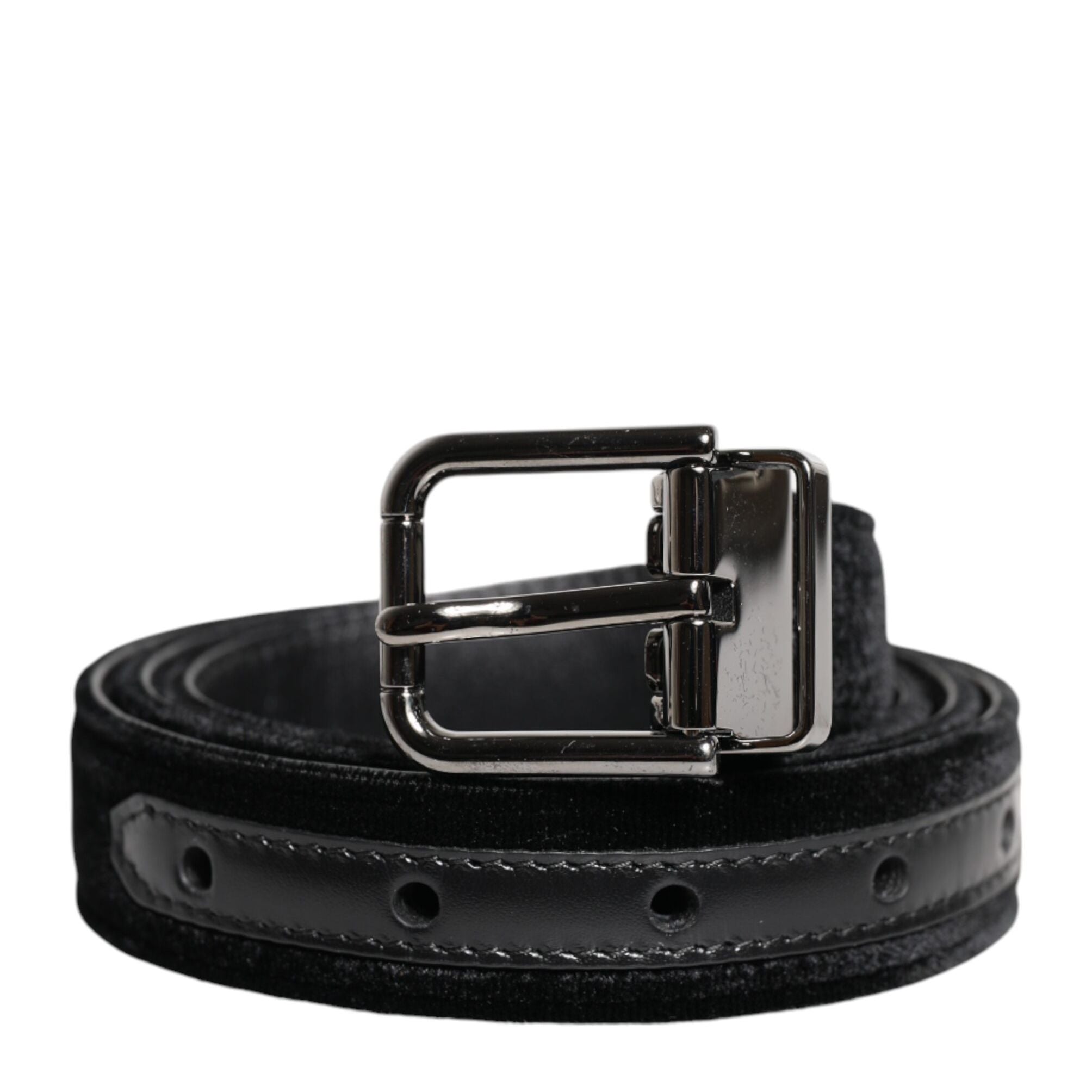 Dolce & Gabbana Black Leather Metal Buckle Classic Belt