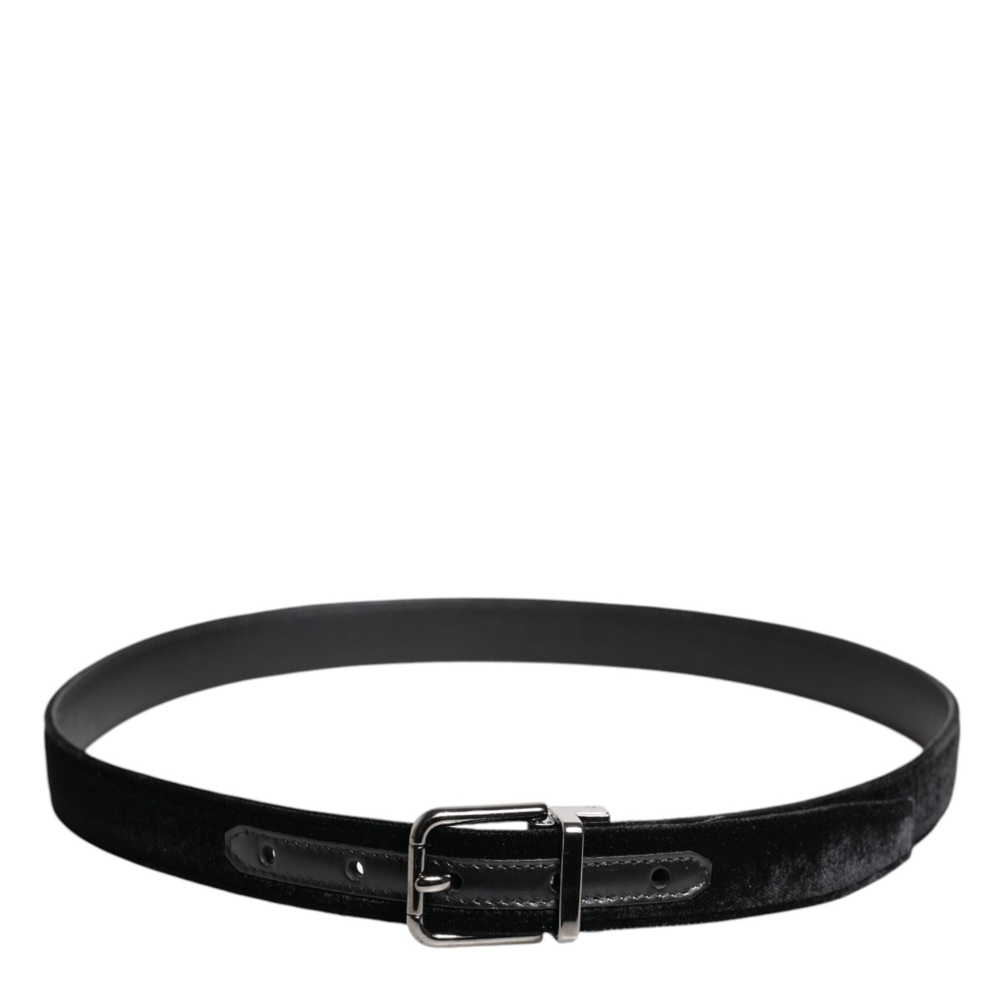 Dolce & Gabbana Black Leather Metal Buckle Classic Belt