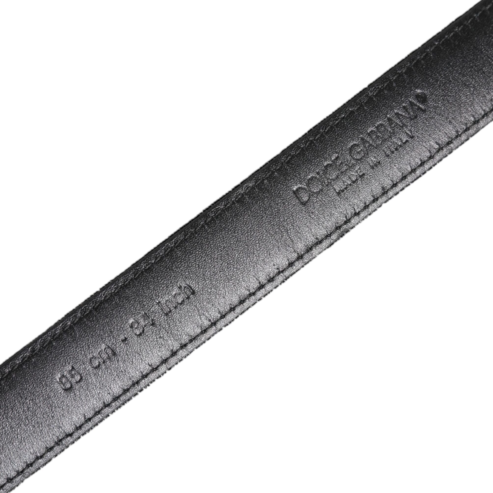 Dolce & Gabbana Black Leather Metal Buckle Classic Belt