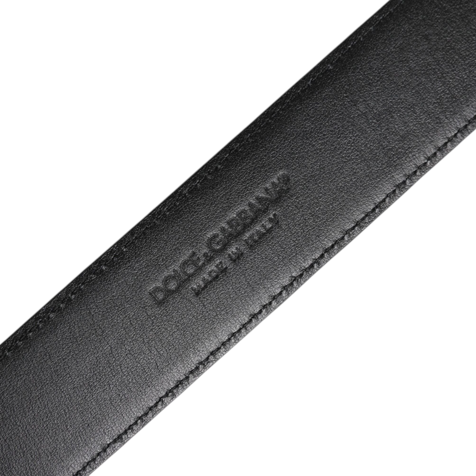 Dolce & Gabbana Black Leather Metal Buckle Classic Belt