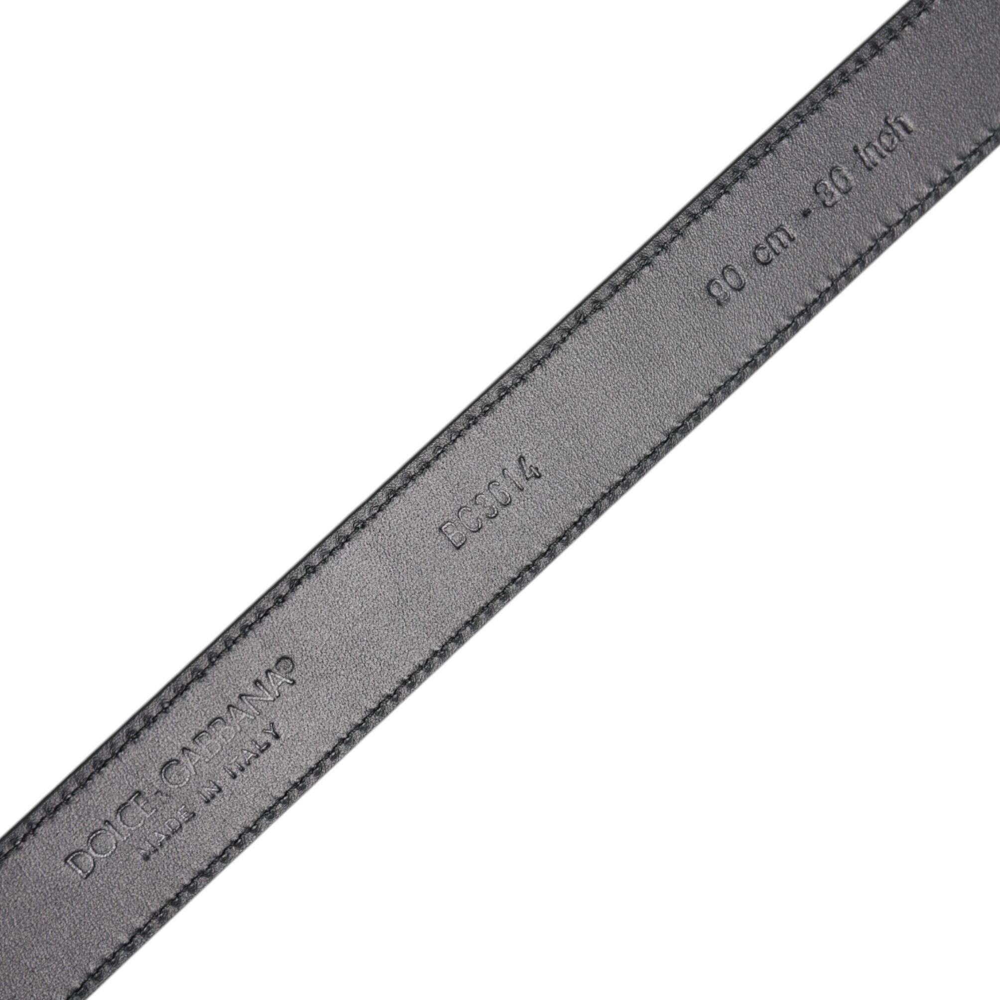 Dolce & Gabbana Black Calf Leather Classic Metal Buckle Belt