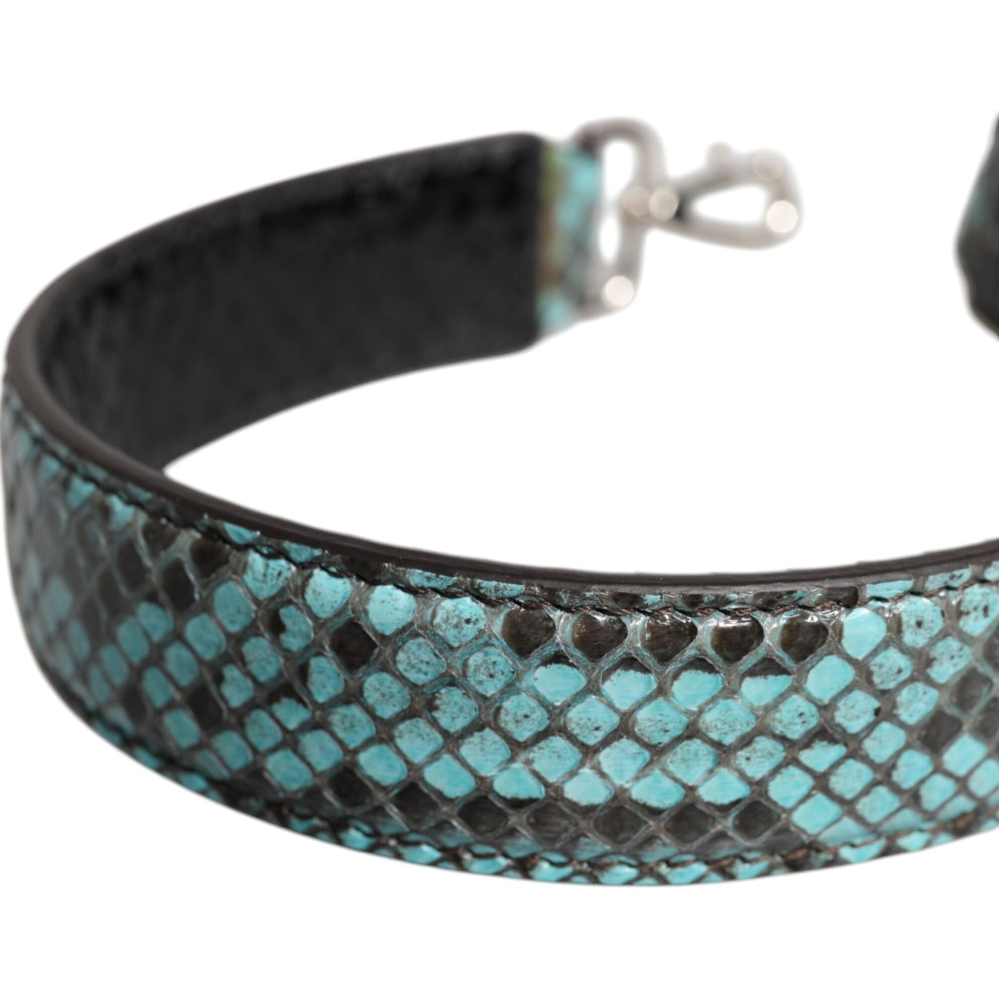 Dolce & Gabbana Black Blue Exotic Leather Bag Shoulder Strap