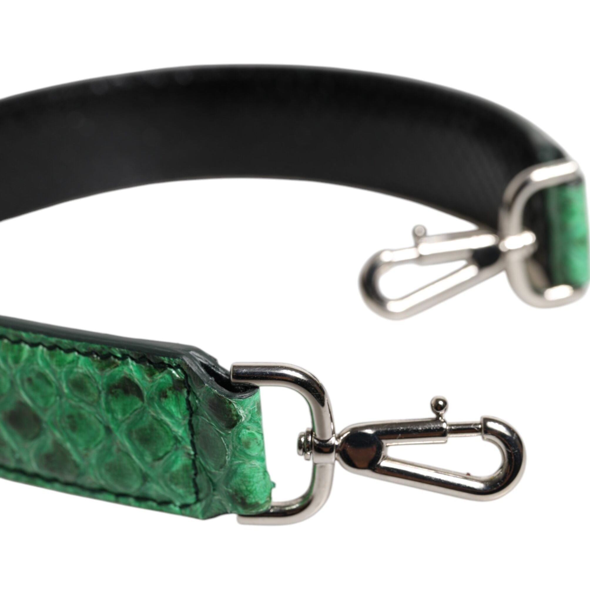 Dolce & Gabbana Black Green Exotic Leather Bag Shoulder Strap