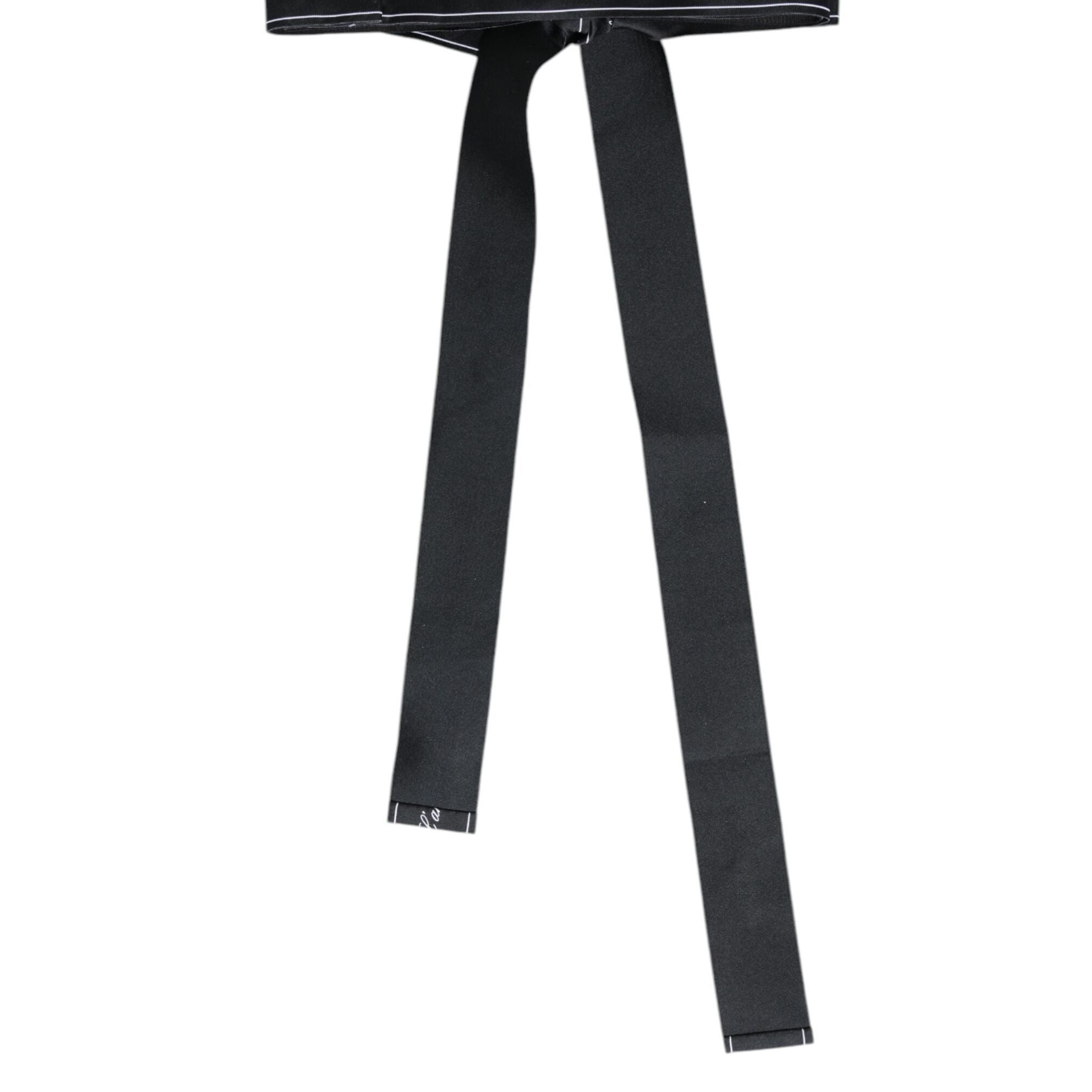Dolce & Gabbana Black Waist Ribbon Wide Bow Logo Belt