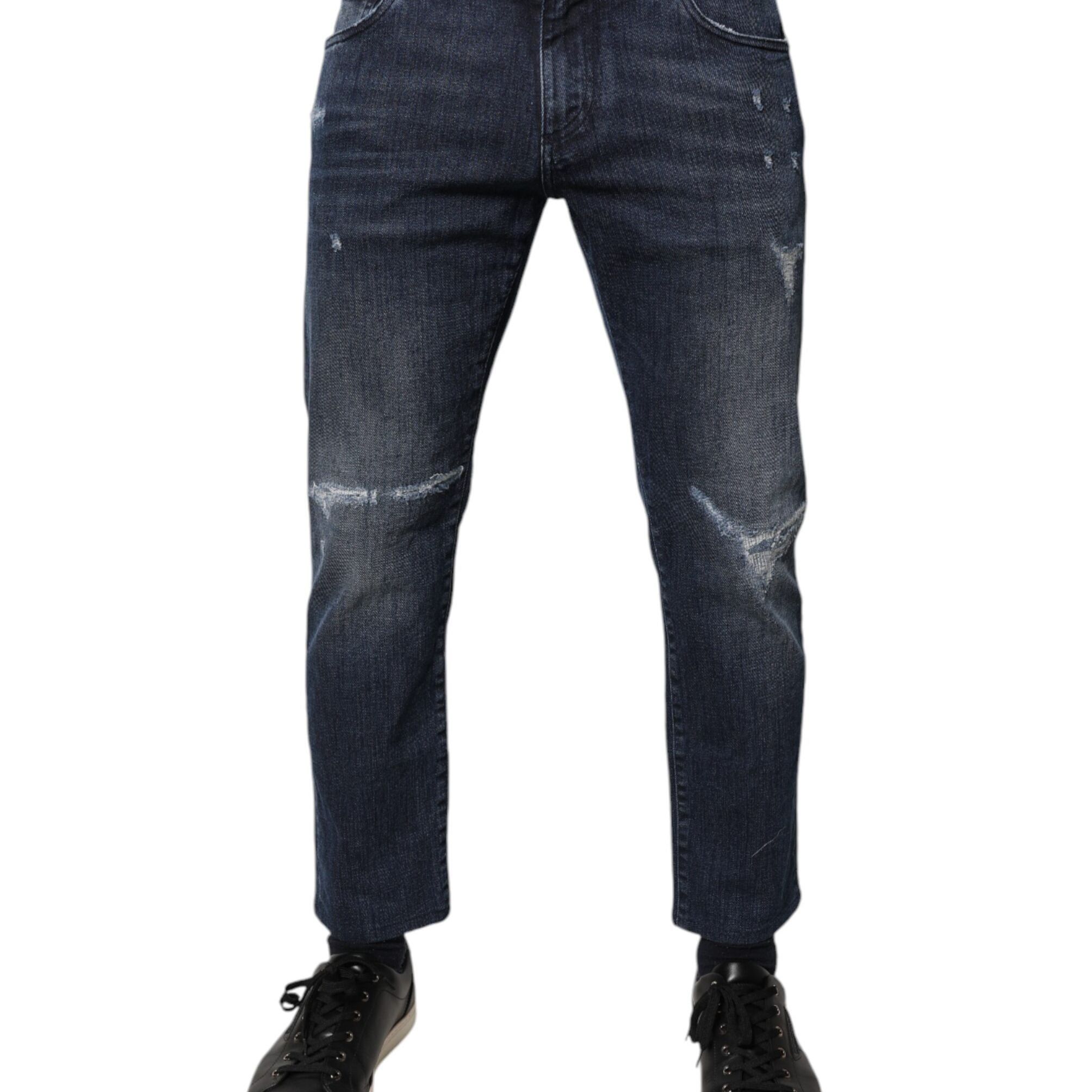 Dolce & Gabbana Blue Cotton Stretch Skinny Men Denim Jeans