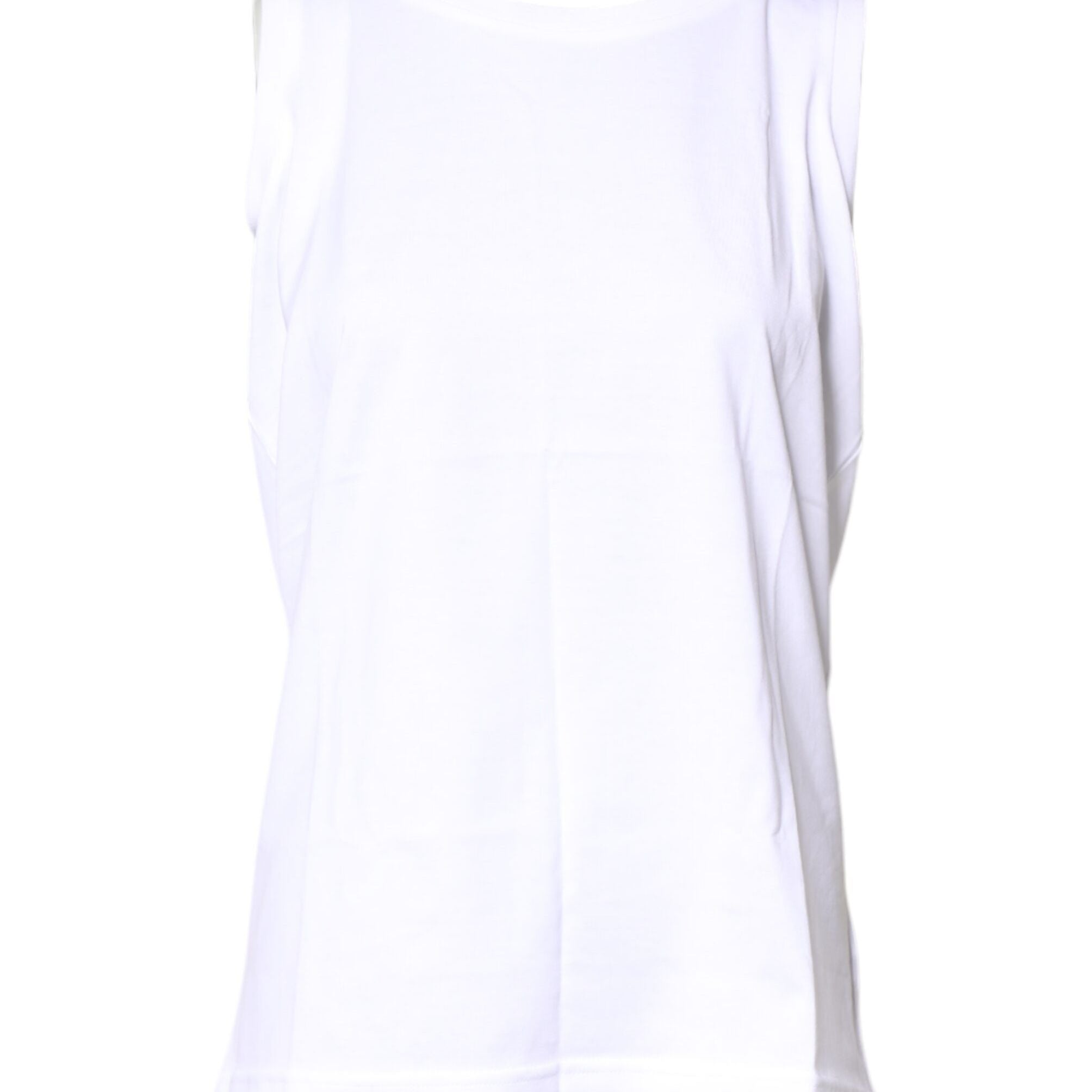 Dolce & Gabbana White Cotton Sleeveless Crew Neck T-shirt