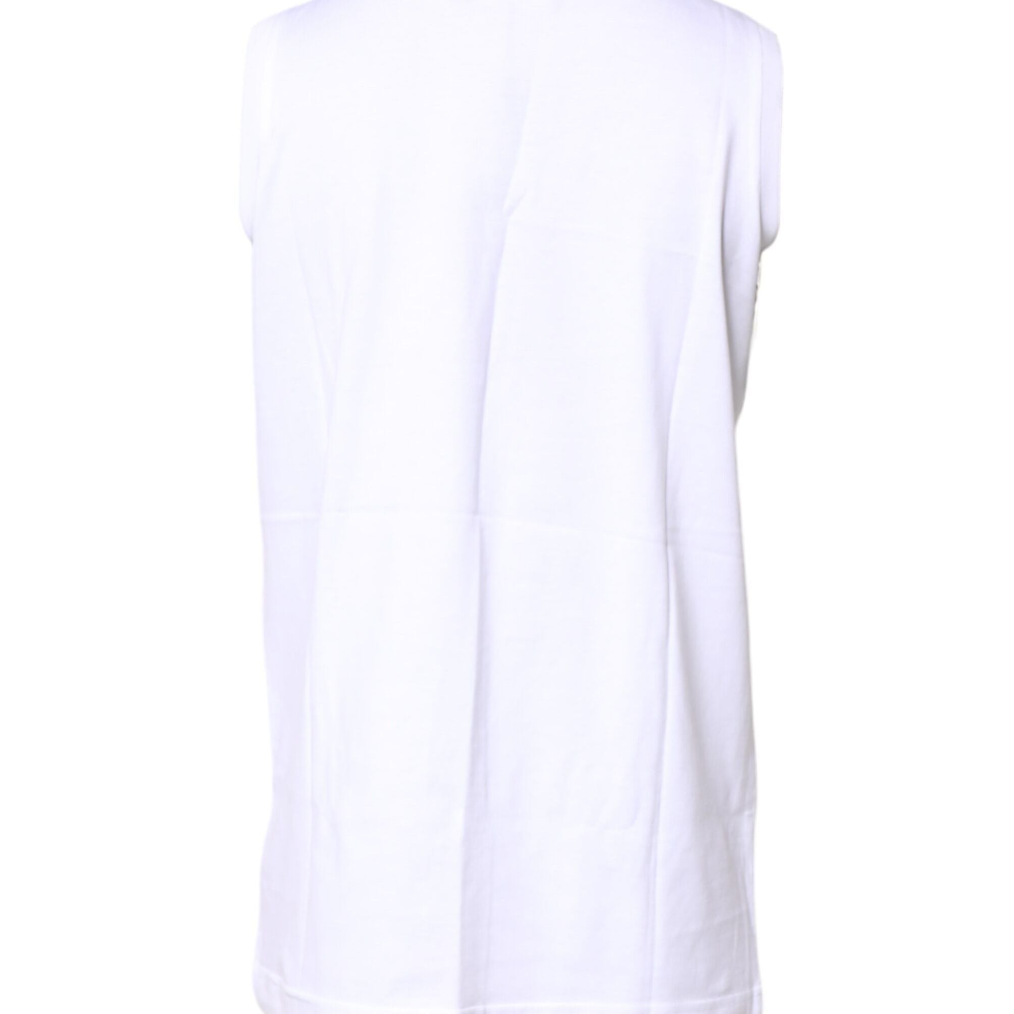 Dolce & Gabbana White Cotton Sleeveless Crew Neck T-shirt