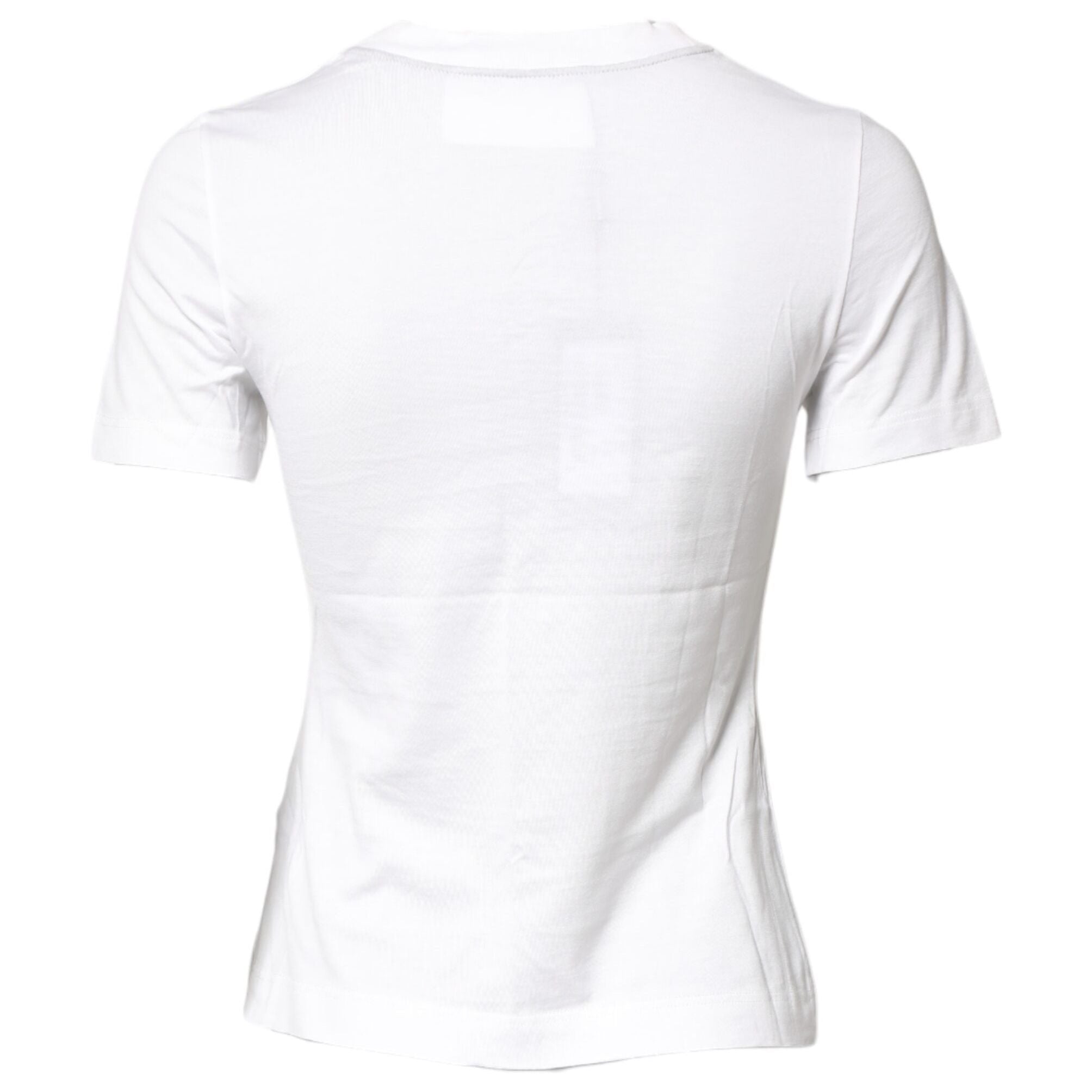 Dolce & Gabbana White Cotton Graphic Print Crew Neck T-shirt