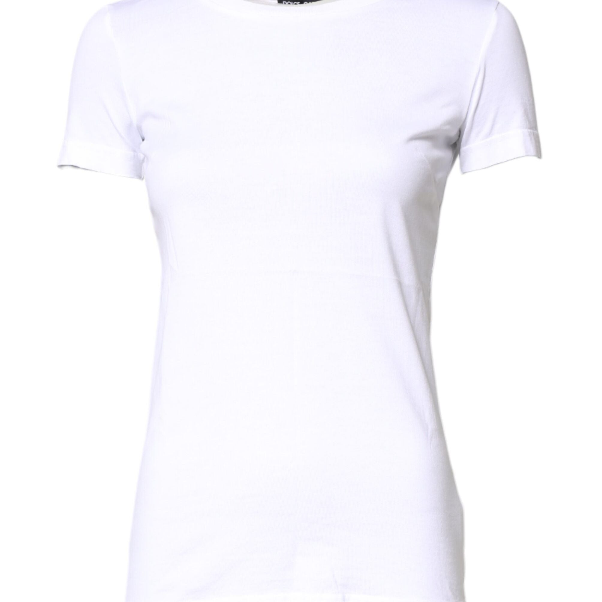 Dolce & Gabbana White Cotton Crew Neck Short Sleeves T-shirt
