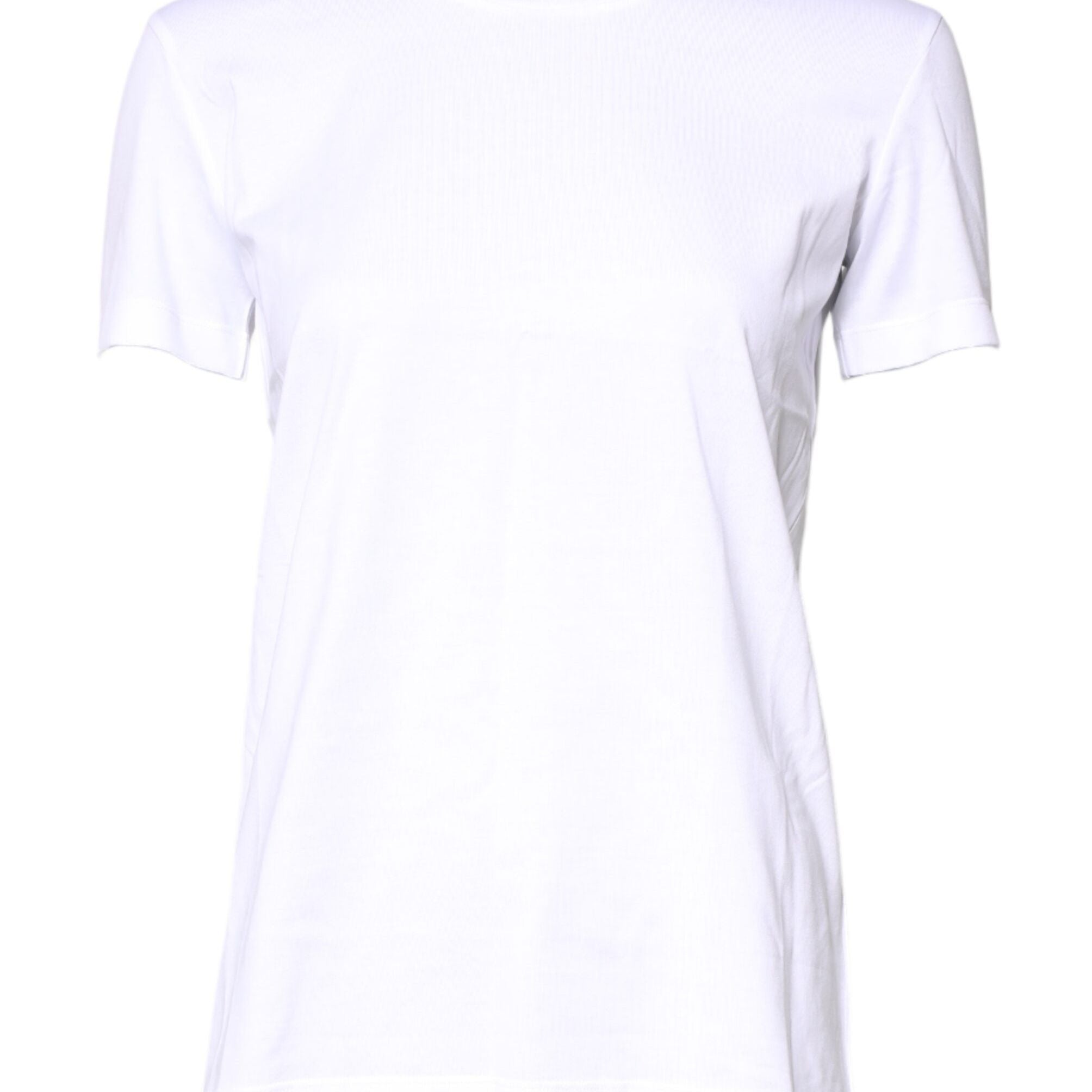 Dolce & Gabbana White Cotton Crew Neck Short Sleeves T-shirt