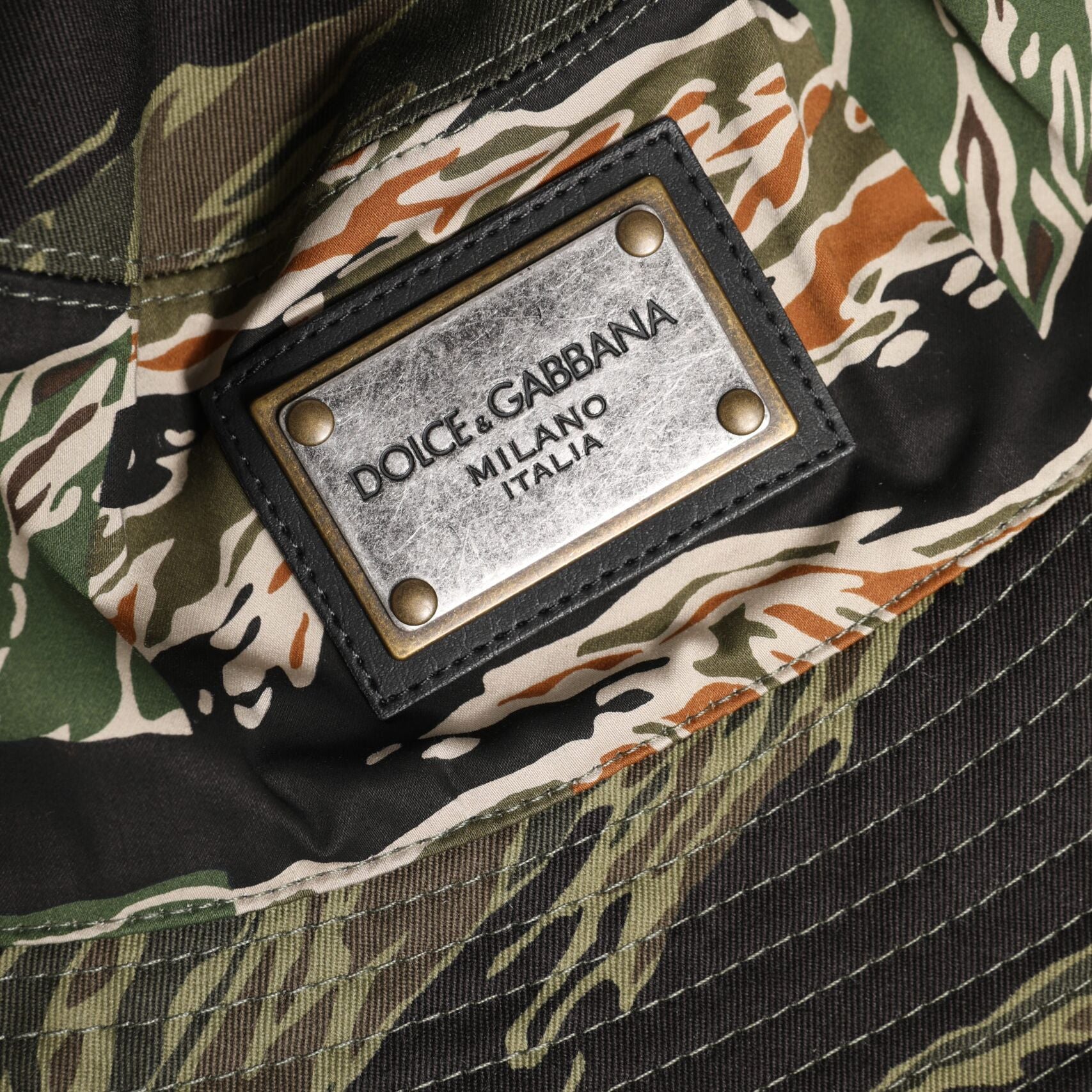Dolce & Gabbana Multicolor DG Plaque Wide Brim Bucket Hat